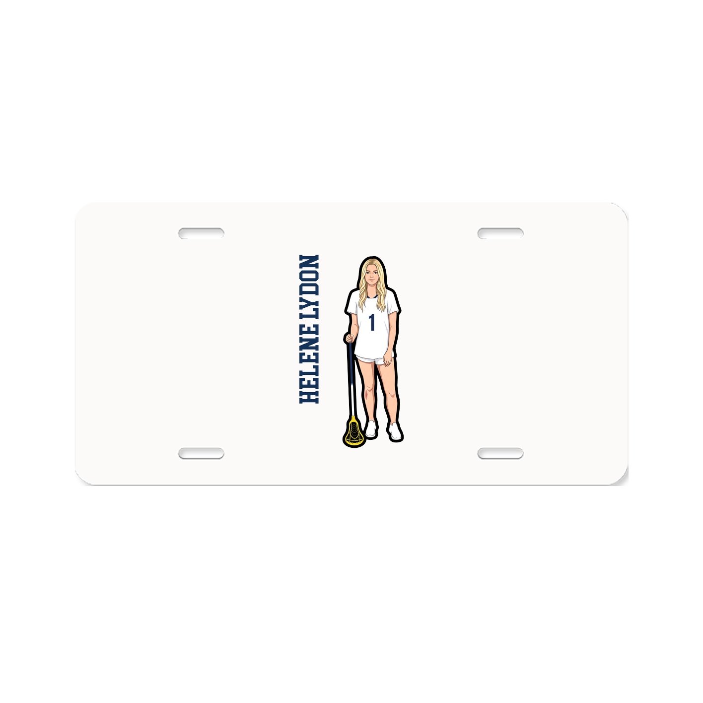 License Plate — Name Vertical in Classic