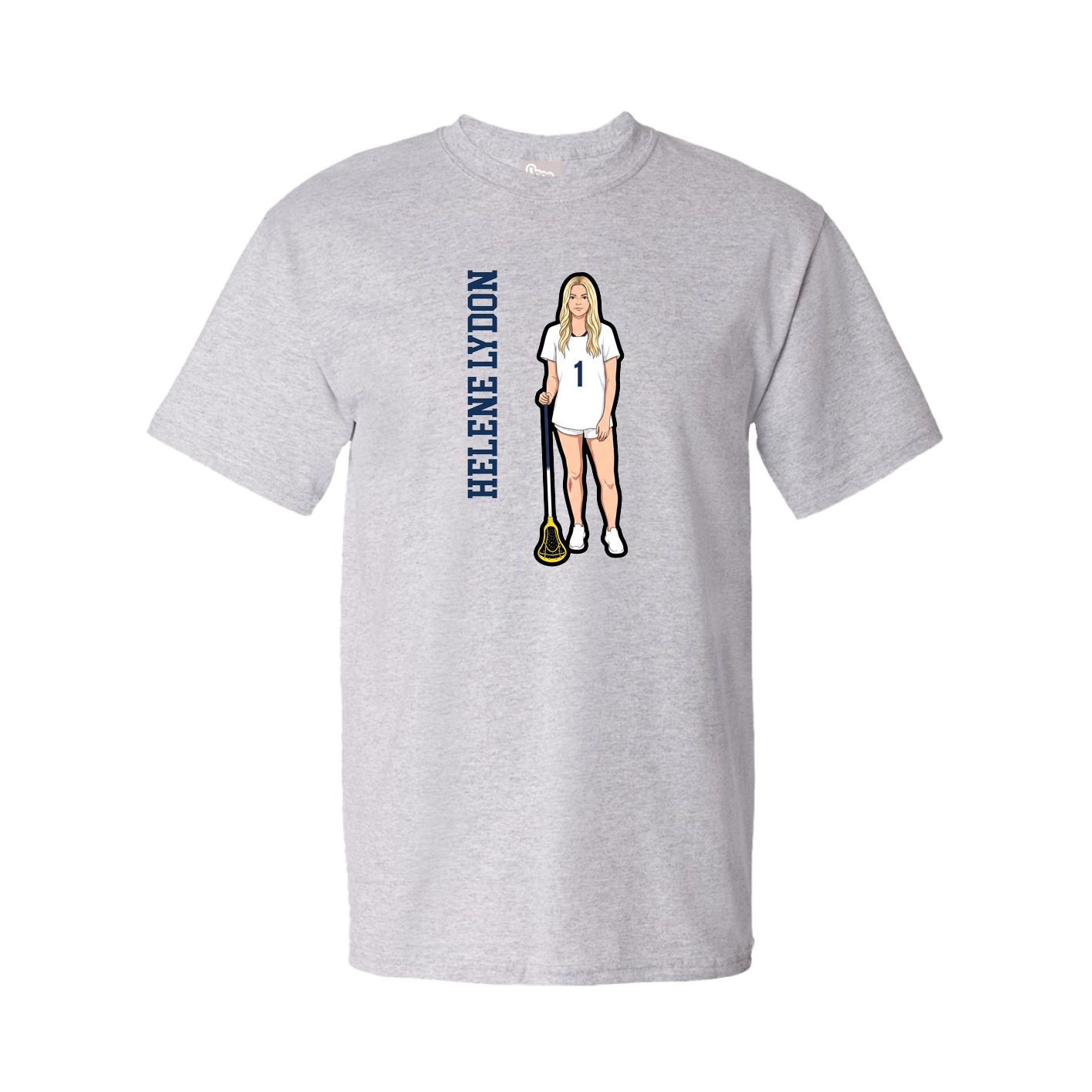 Youth Tee — Name Vertical in Grey