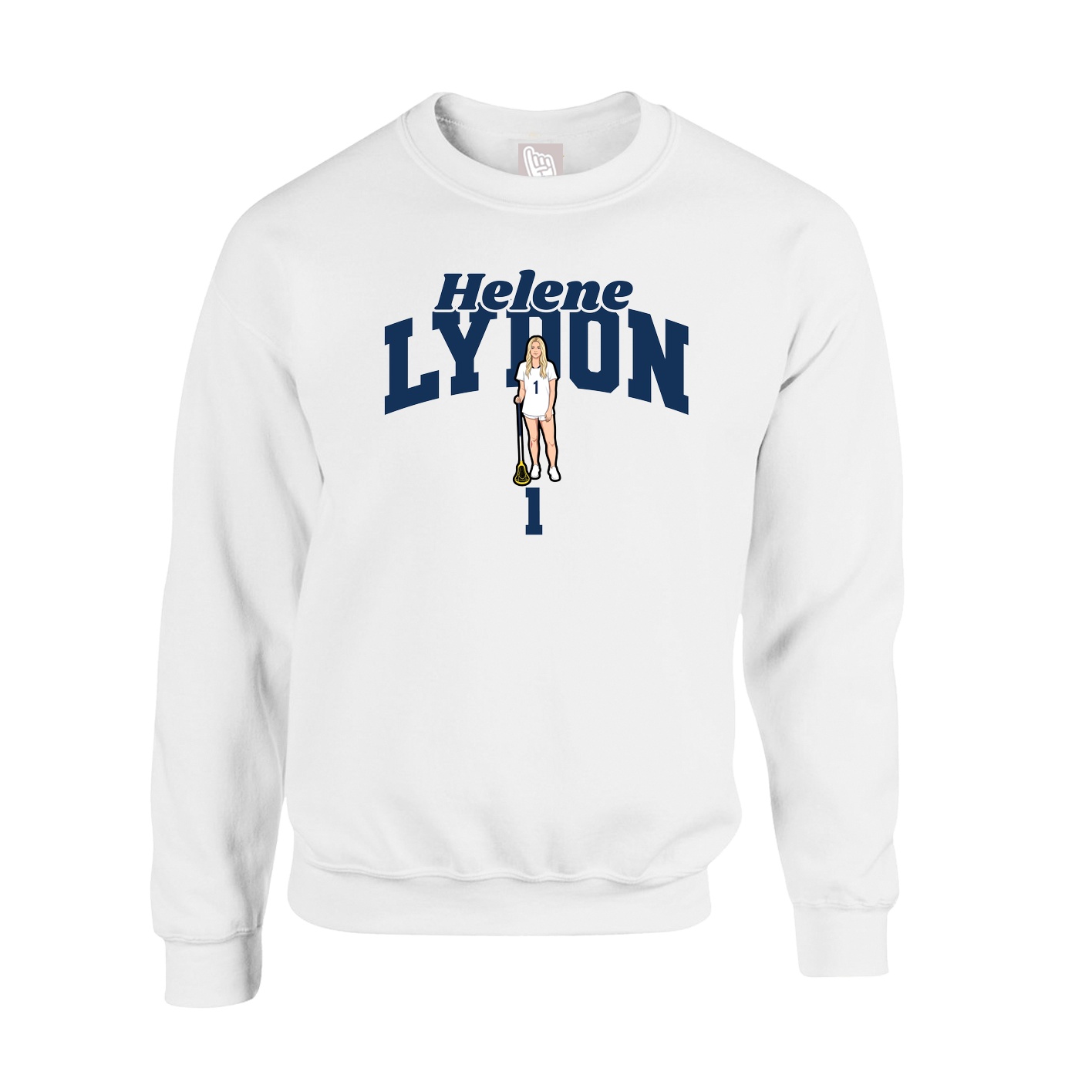 Fleece Crew — Signature Arch in White