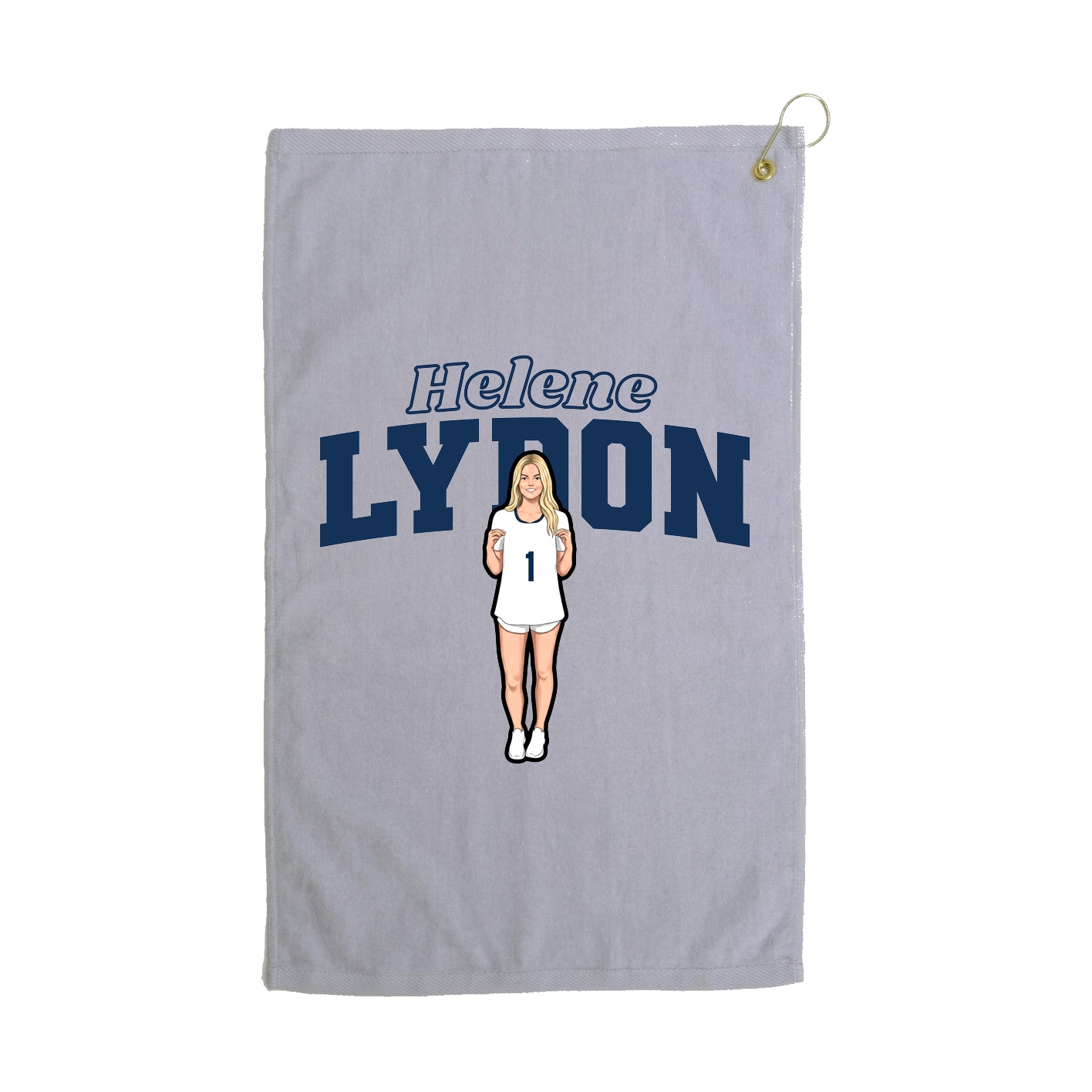 Golf Towel — Name Arch in Grey