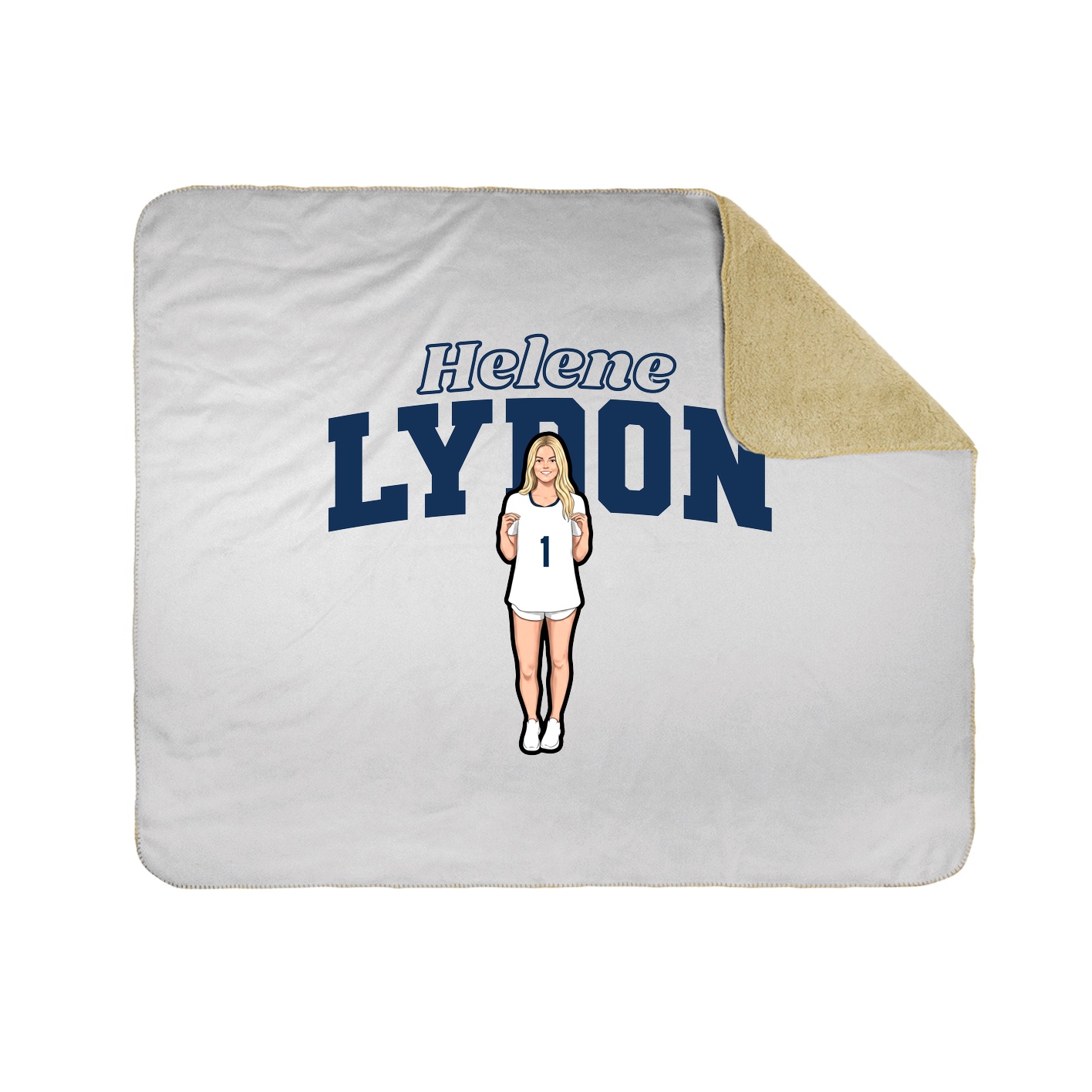 Throw Blanket — Name Arch in White
