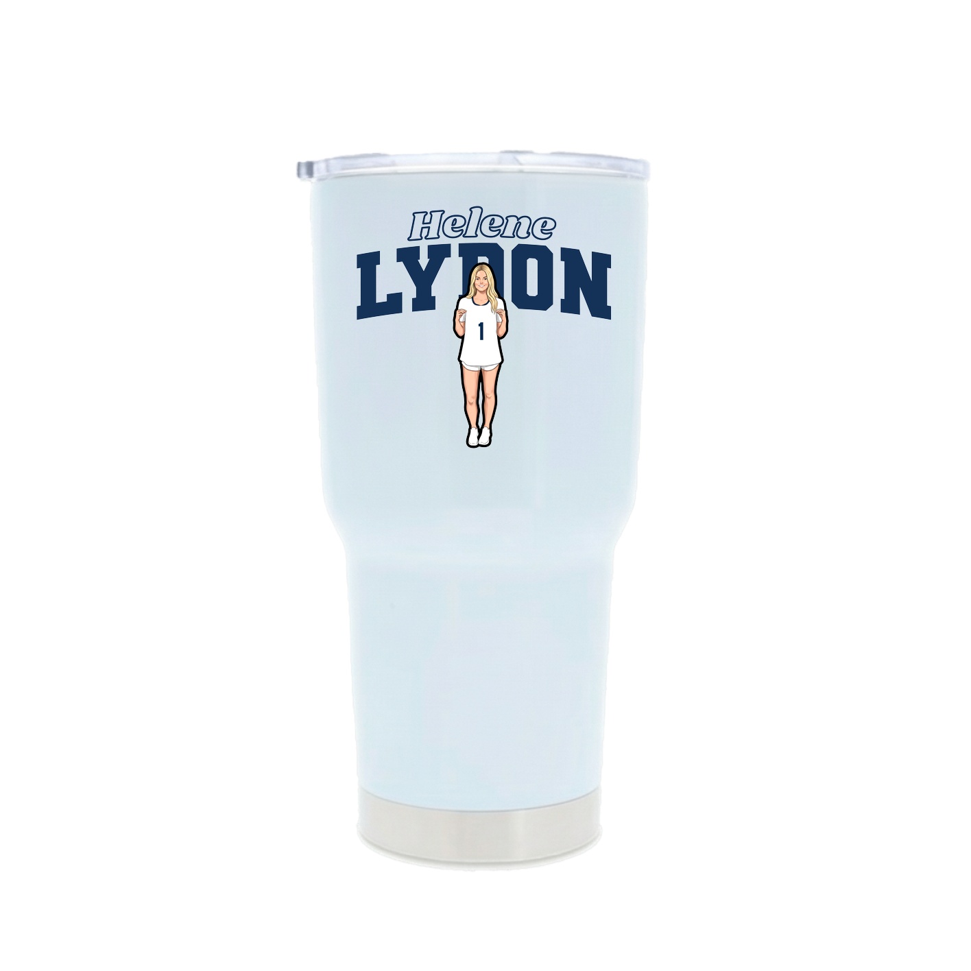 30oz Stainless Steel Tumbler — Name Arch in White