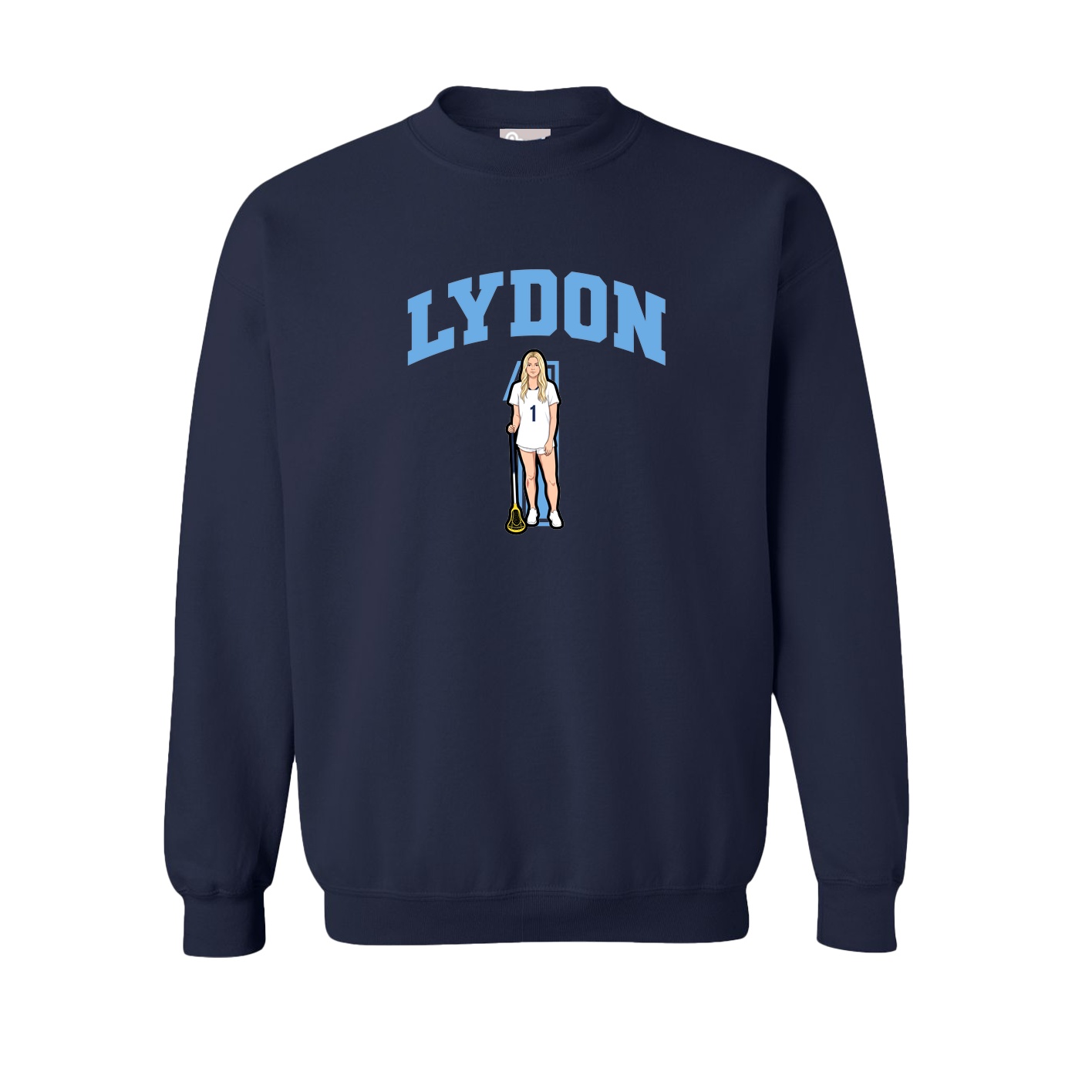 Fleece Crew — Number in Navy