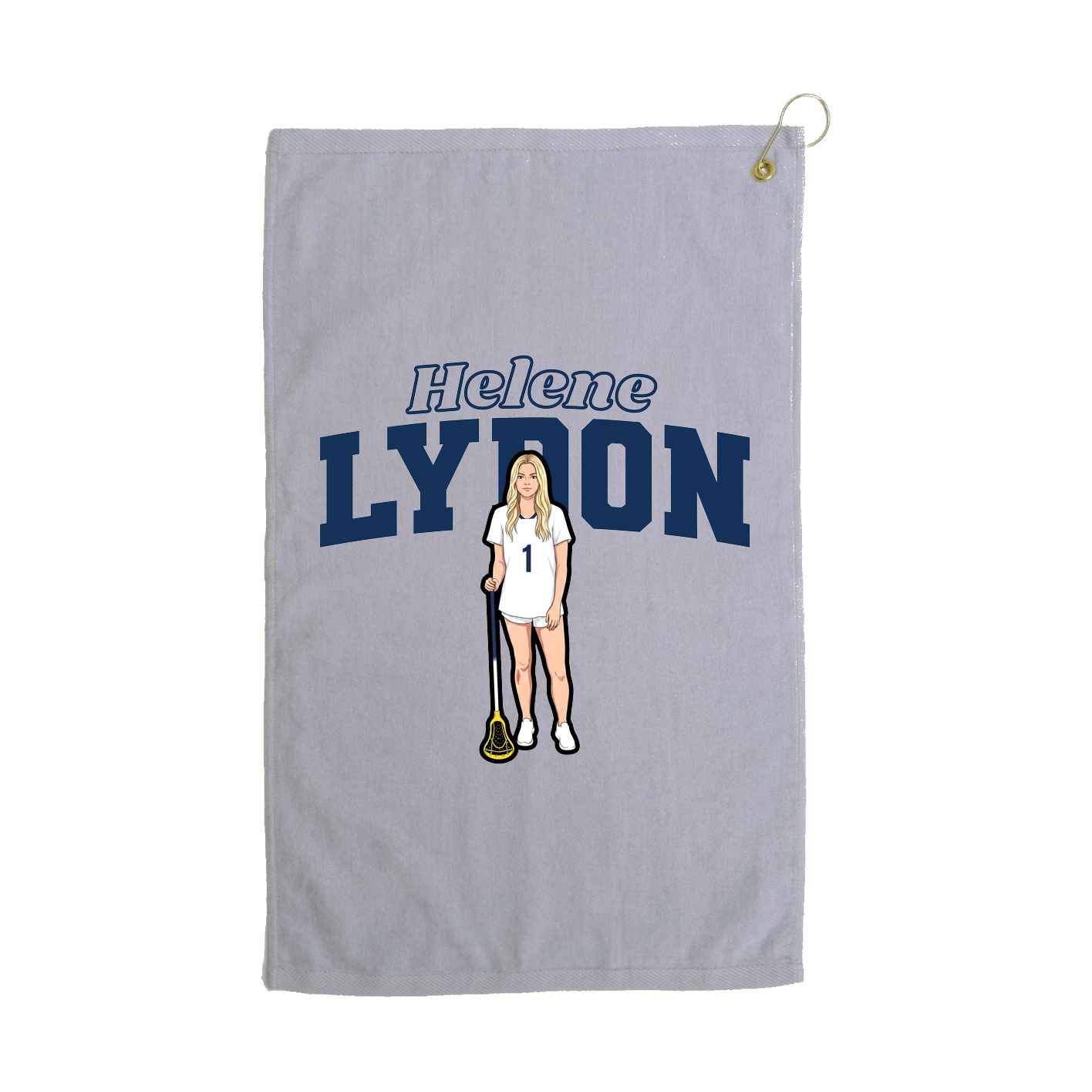 Golf Towel — Name Arch in Grey