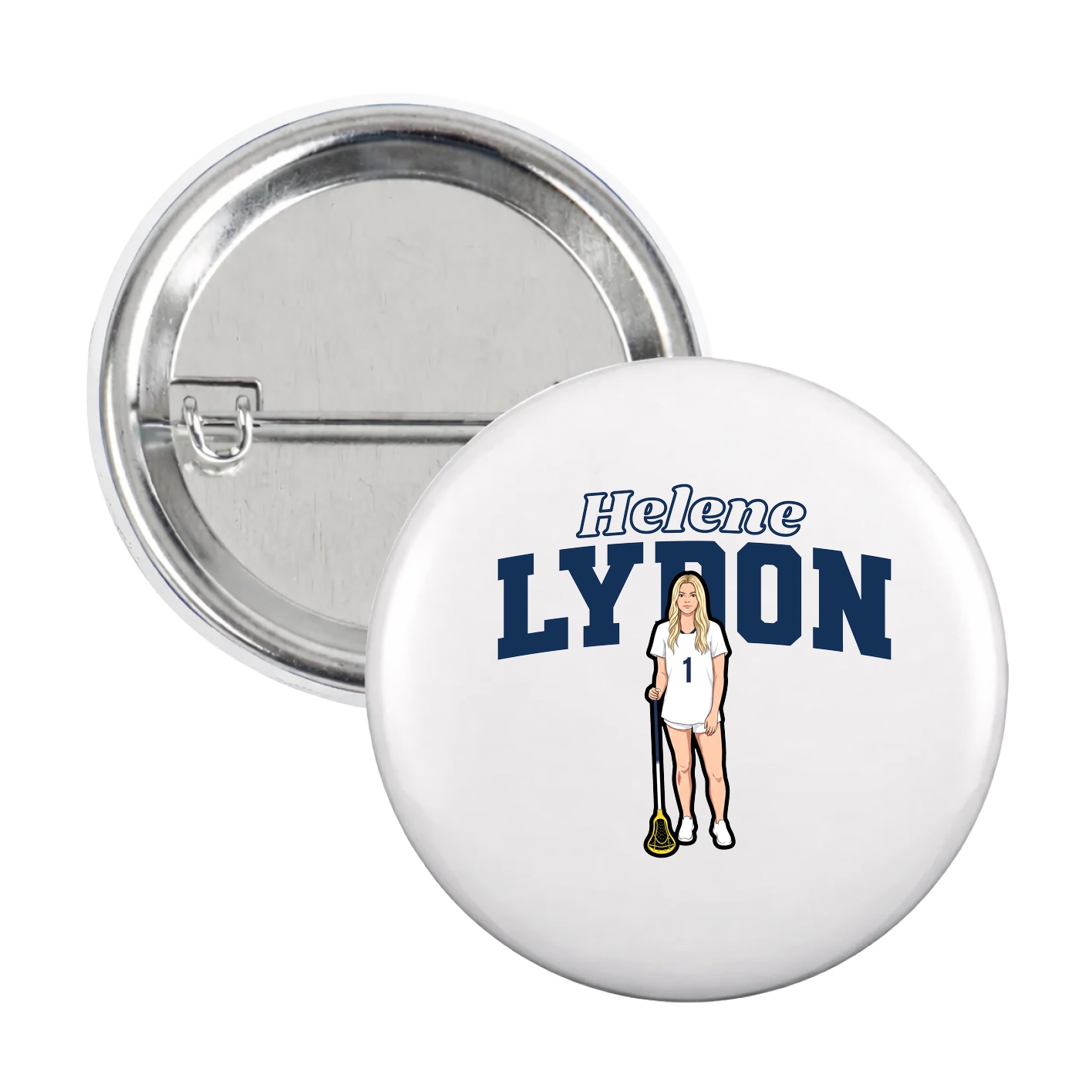 Game Day Button — Name Arch in White