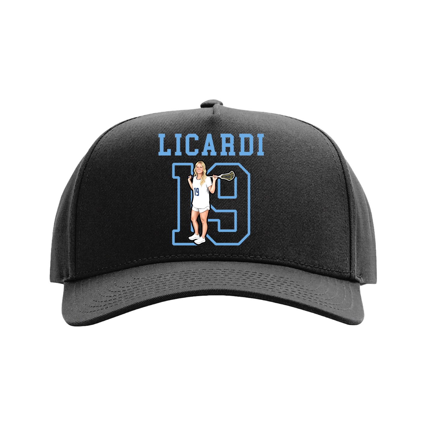 Full Fabric Five-Panel Champ Cap — Shirsey in Black