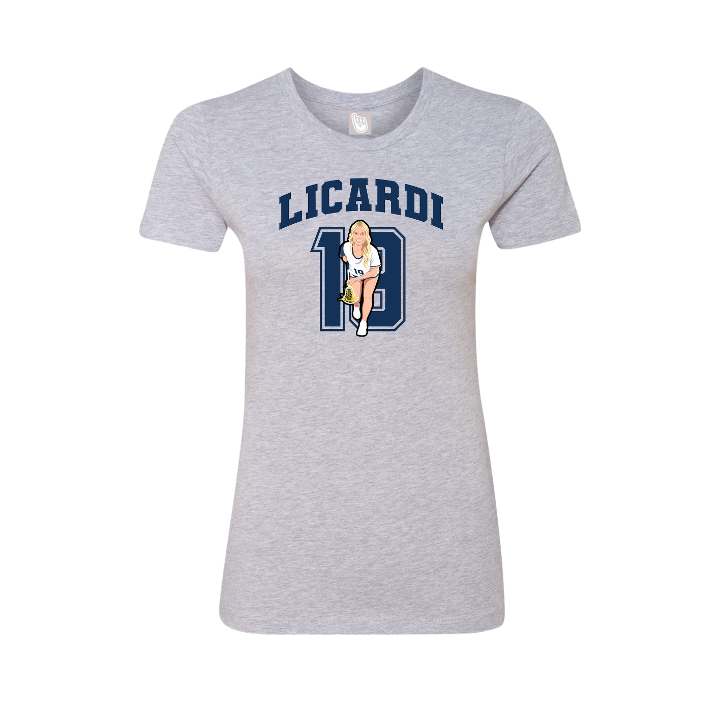 Fitted Women's Tee — Number in Grey