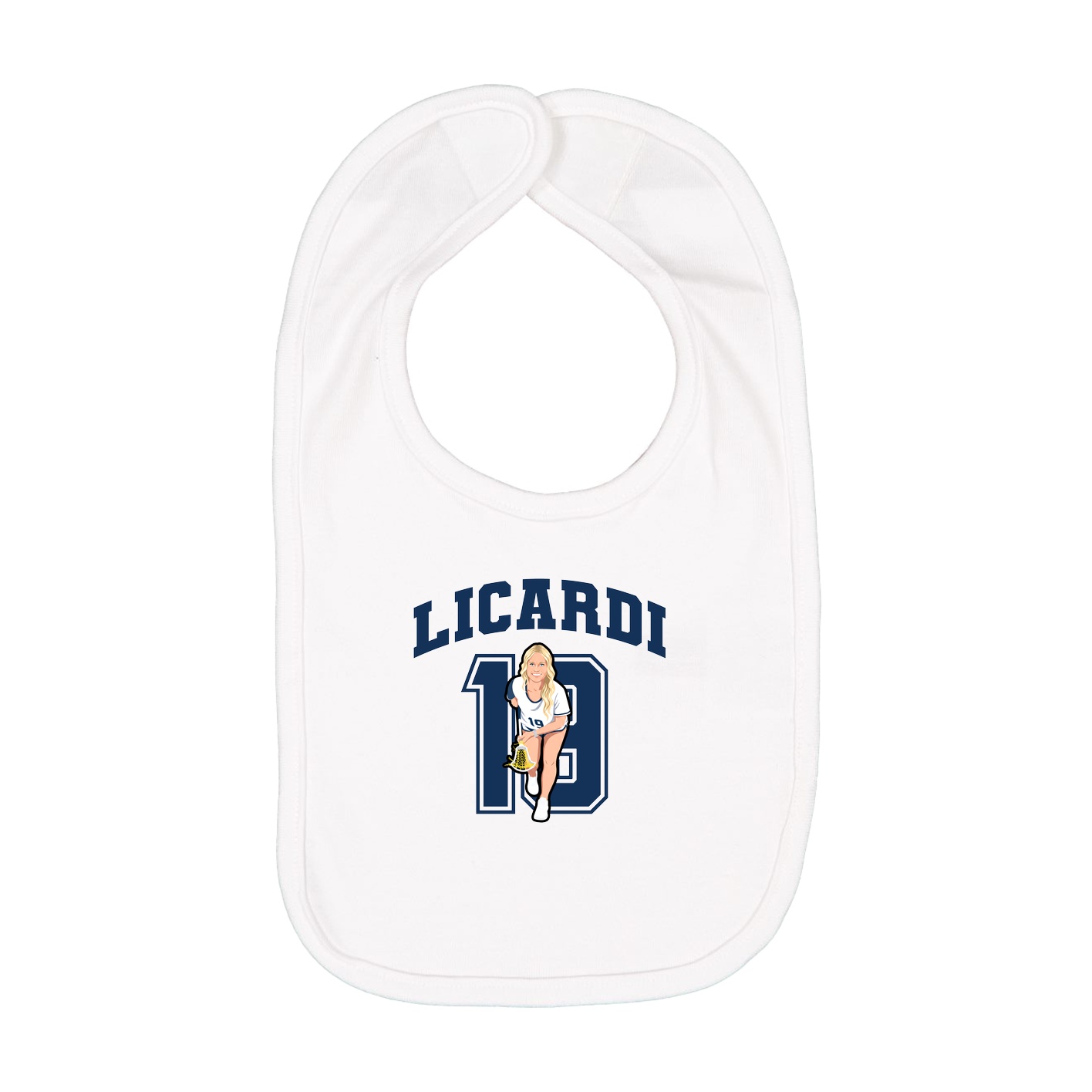 Infant Bib — Number in White