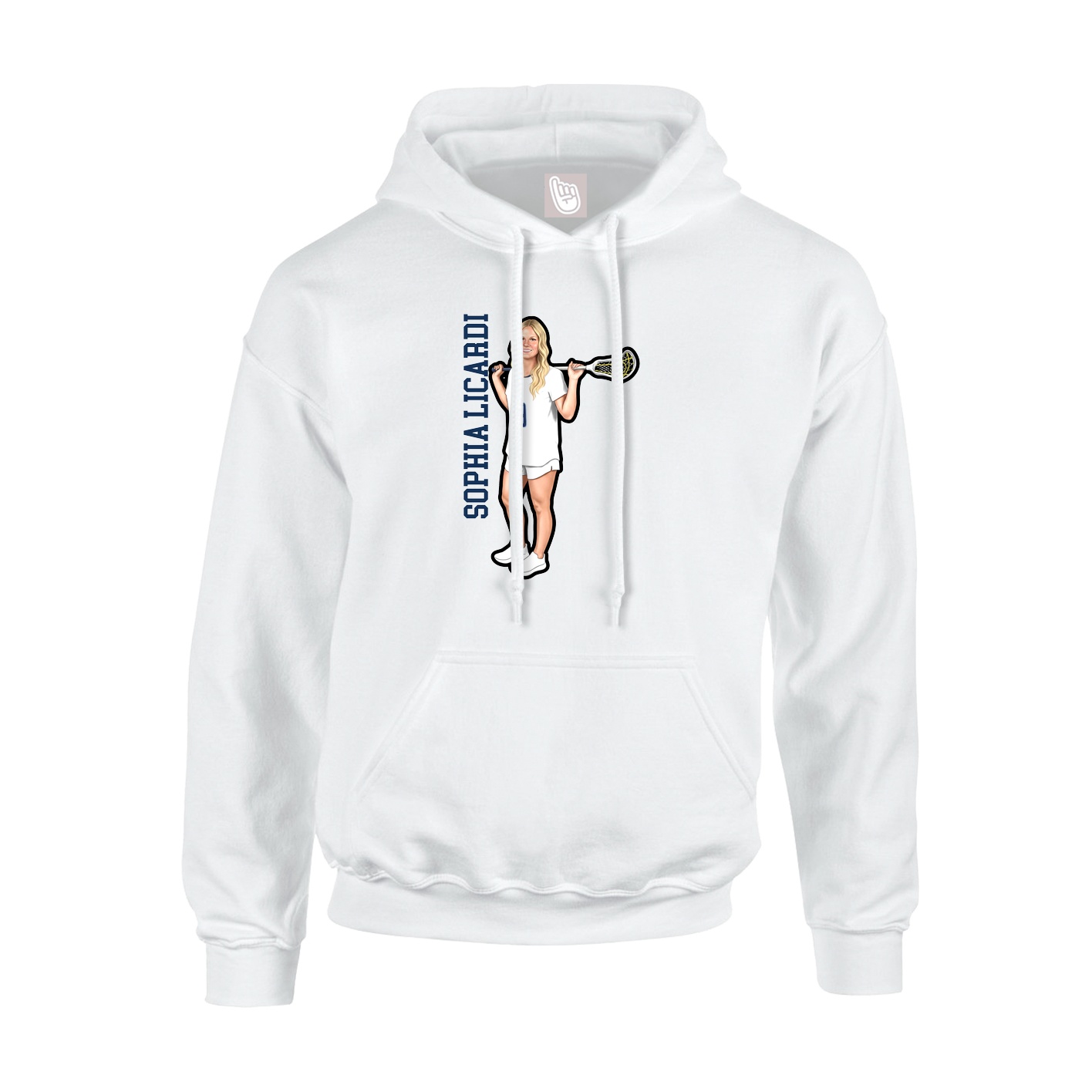 Youth Hoodie — Name Vertical in White