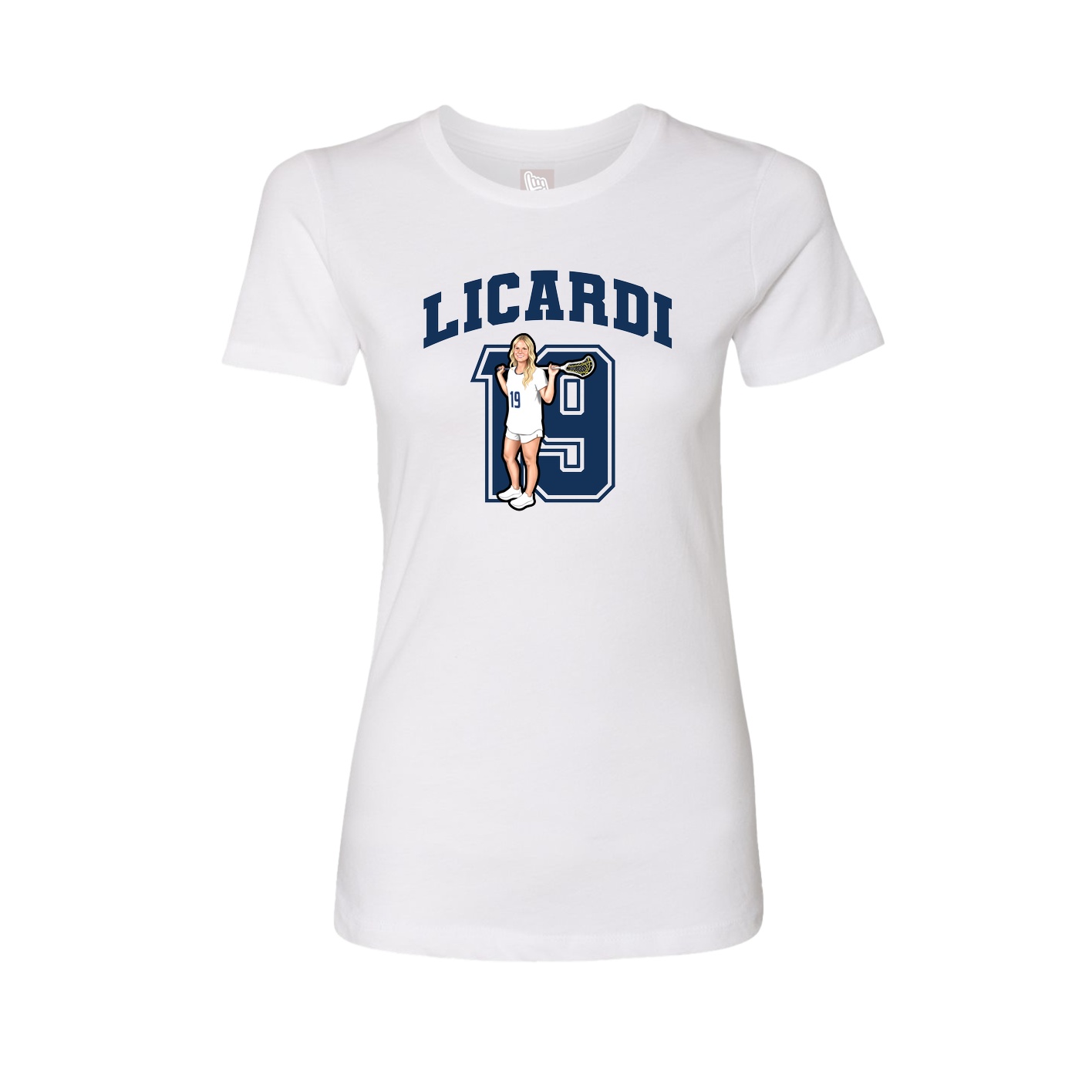 Fitted Women's Tee — Number in White
