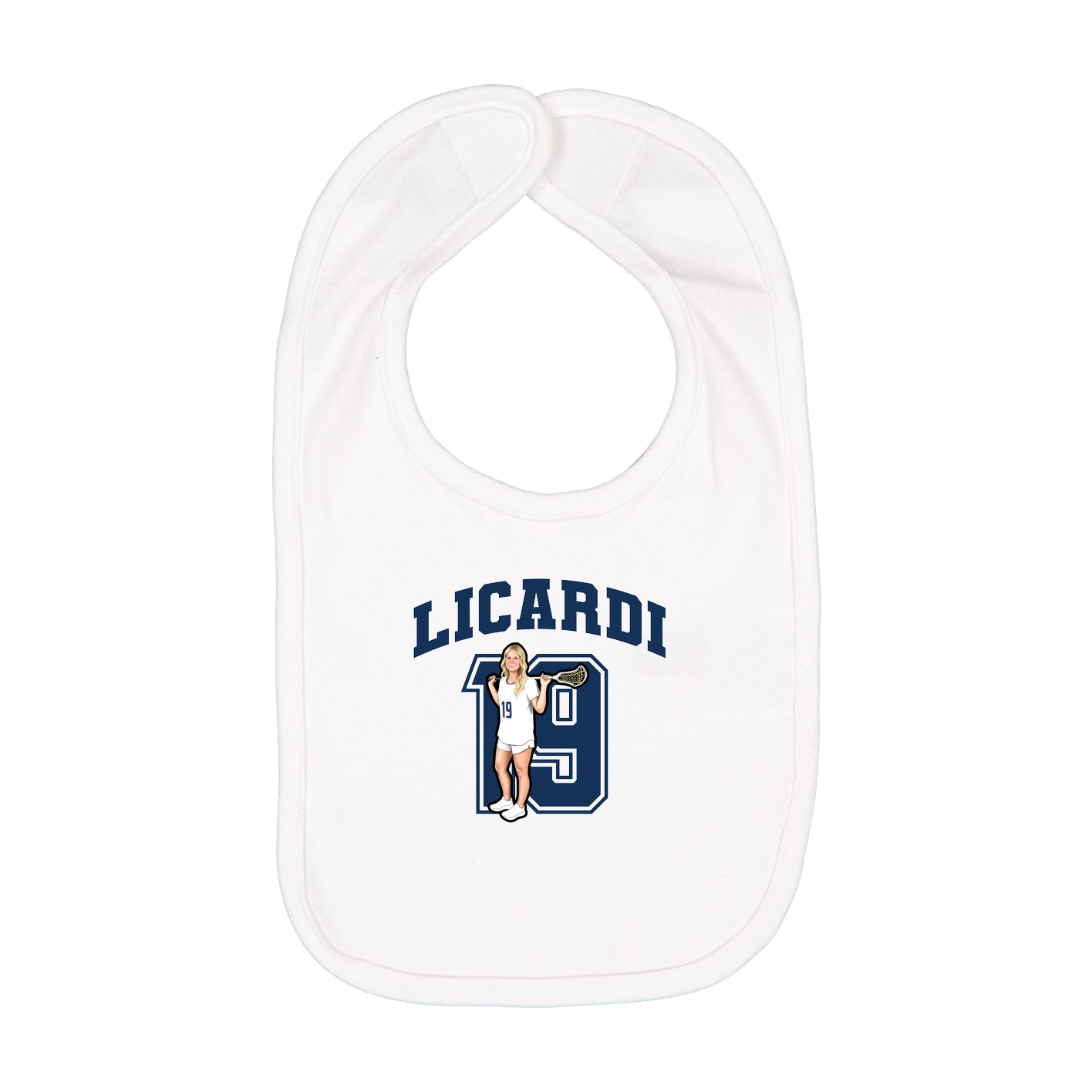 Infant Bib — Number in White