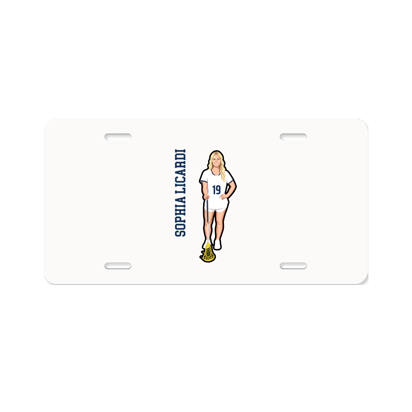 License Plate — Name Vertical in Classic