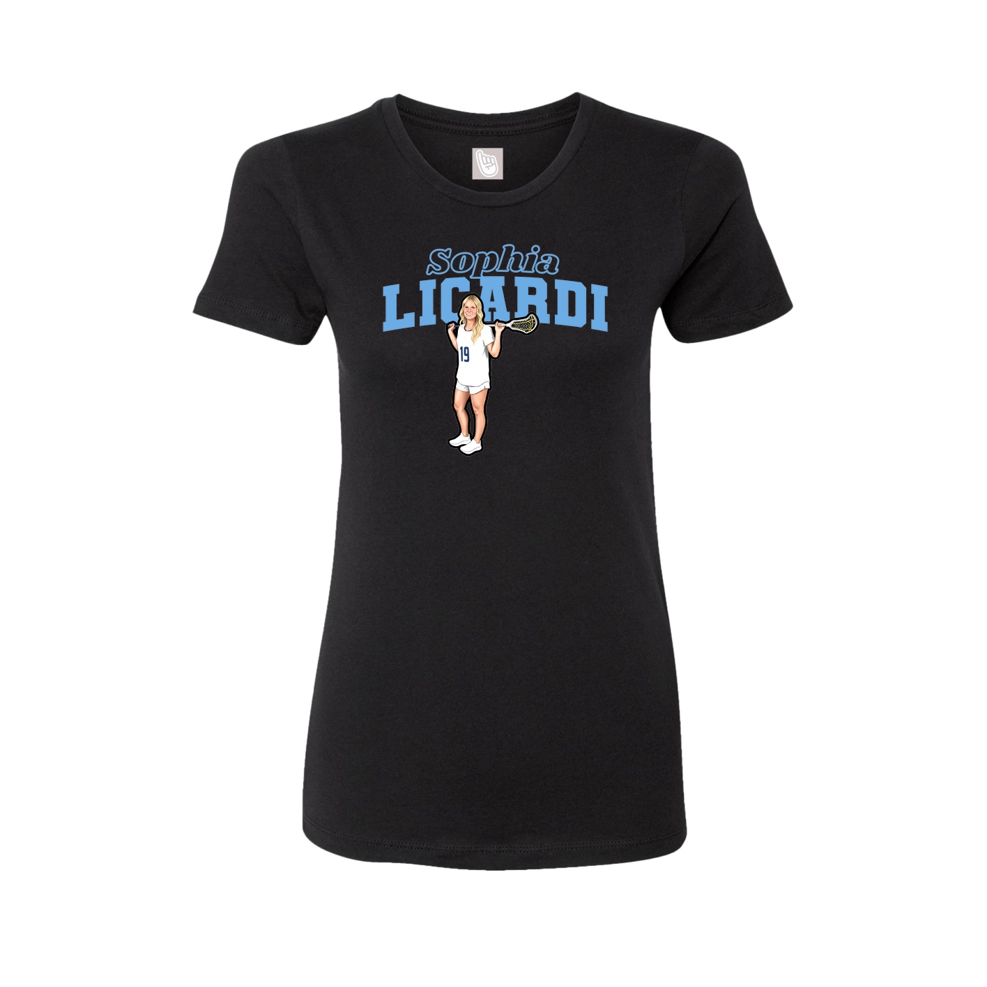 Fitted Women's Tee — Name Arch in Black