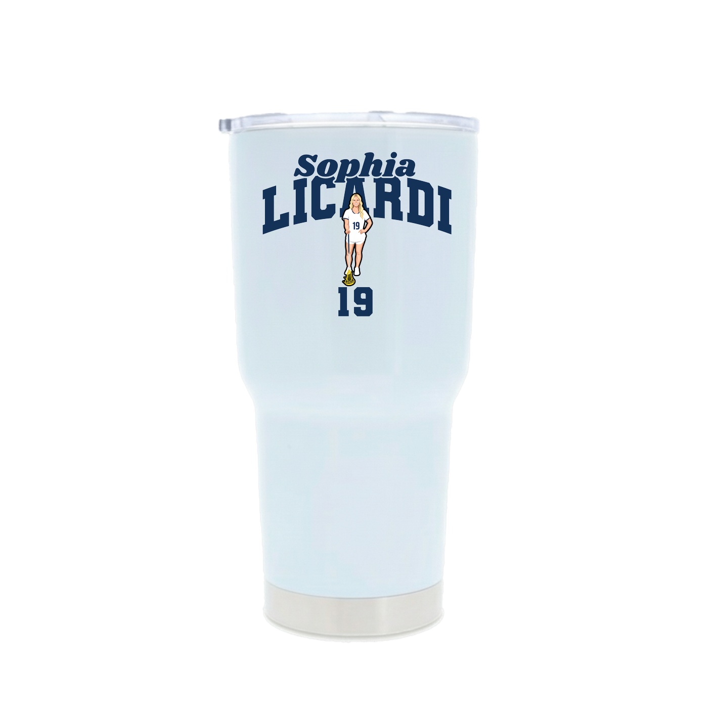 30oz Stainless Steel Tumbler — Signature Arch in White