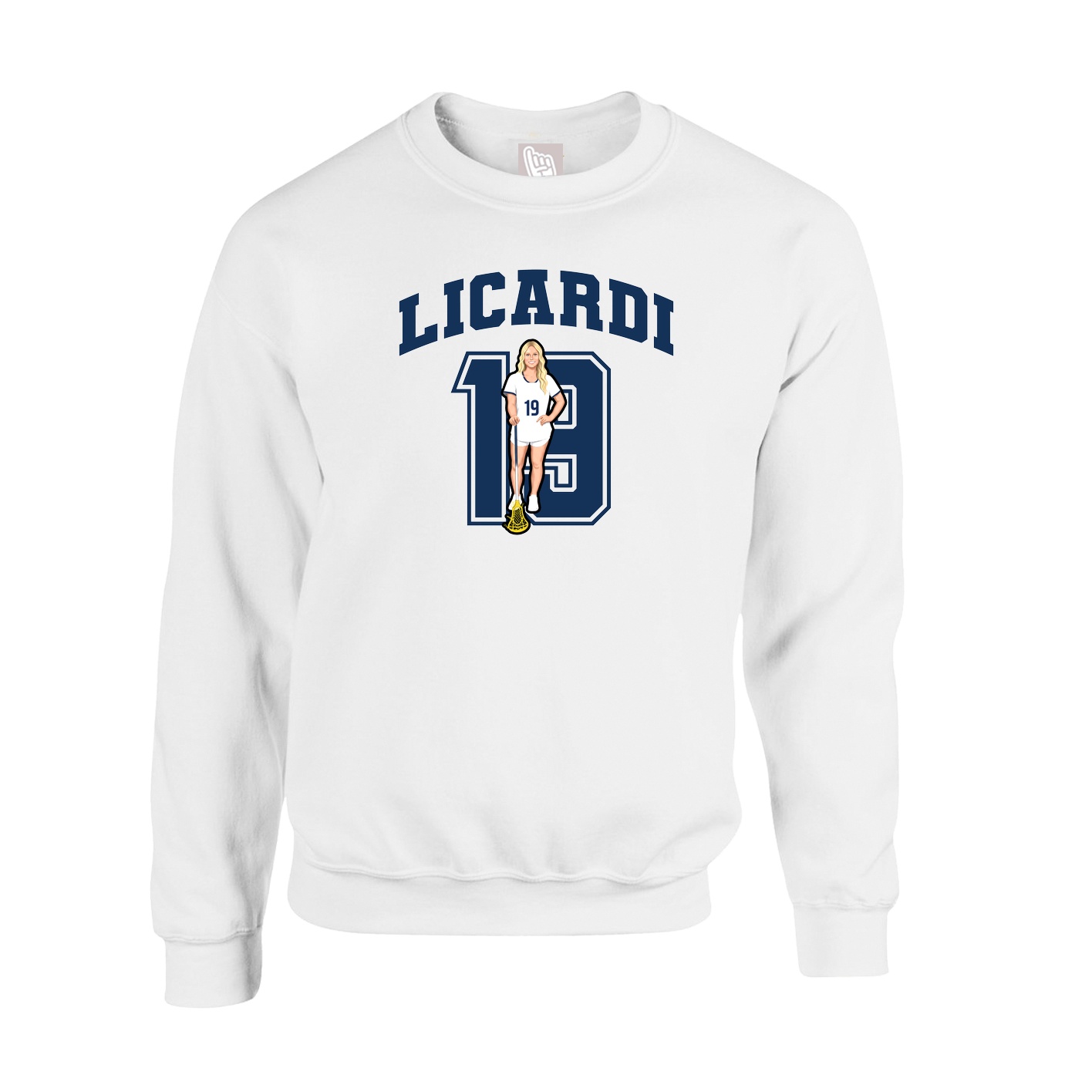 Fleece Crew — Number in White