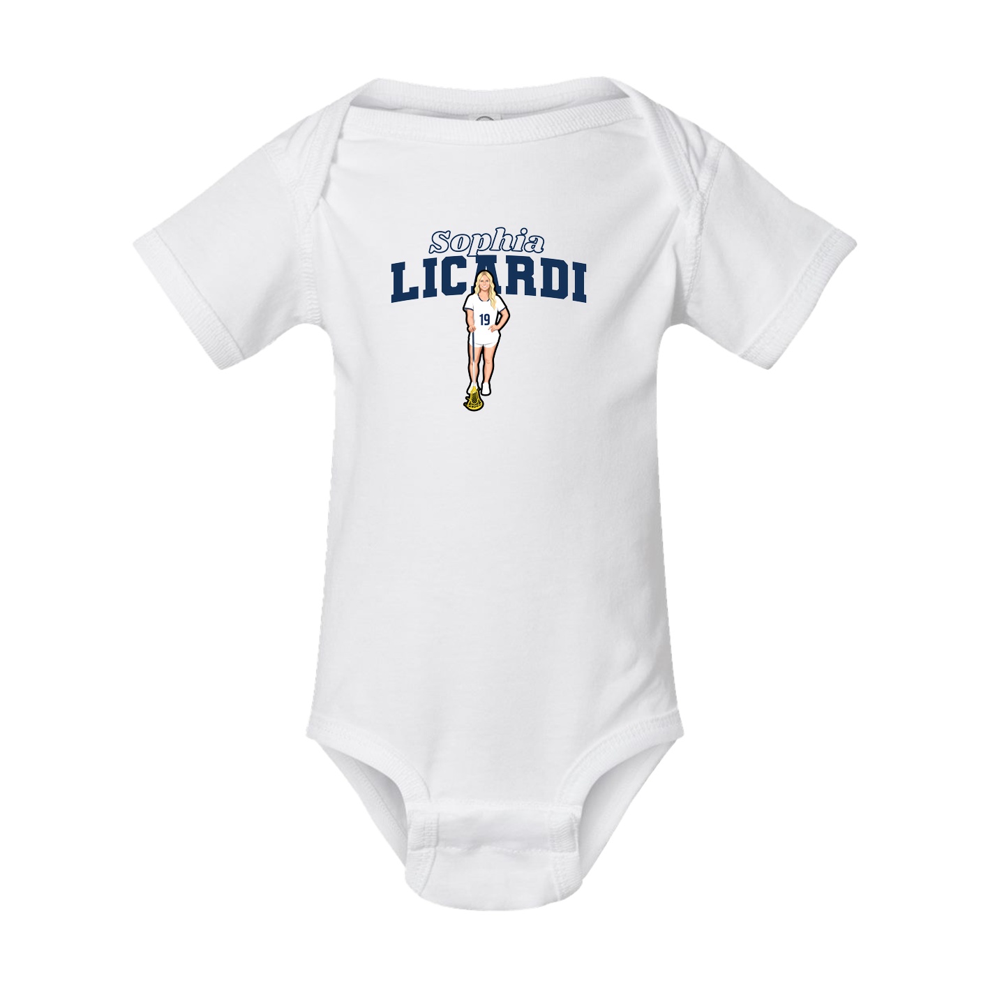 Baby Onesie — Name Arch in White