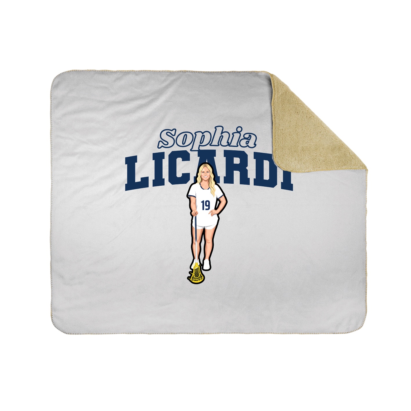 Throw Blanket — Name Arch in White