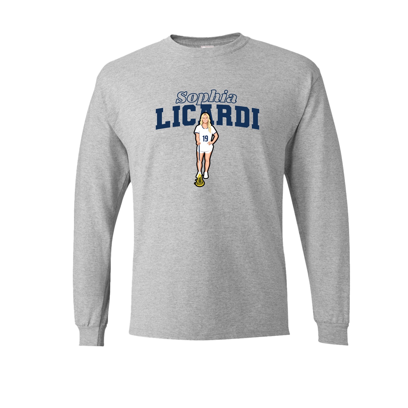 Long Sleeve Tee — Name Arch in Grey