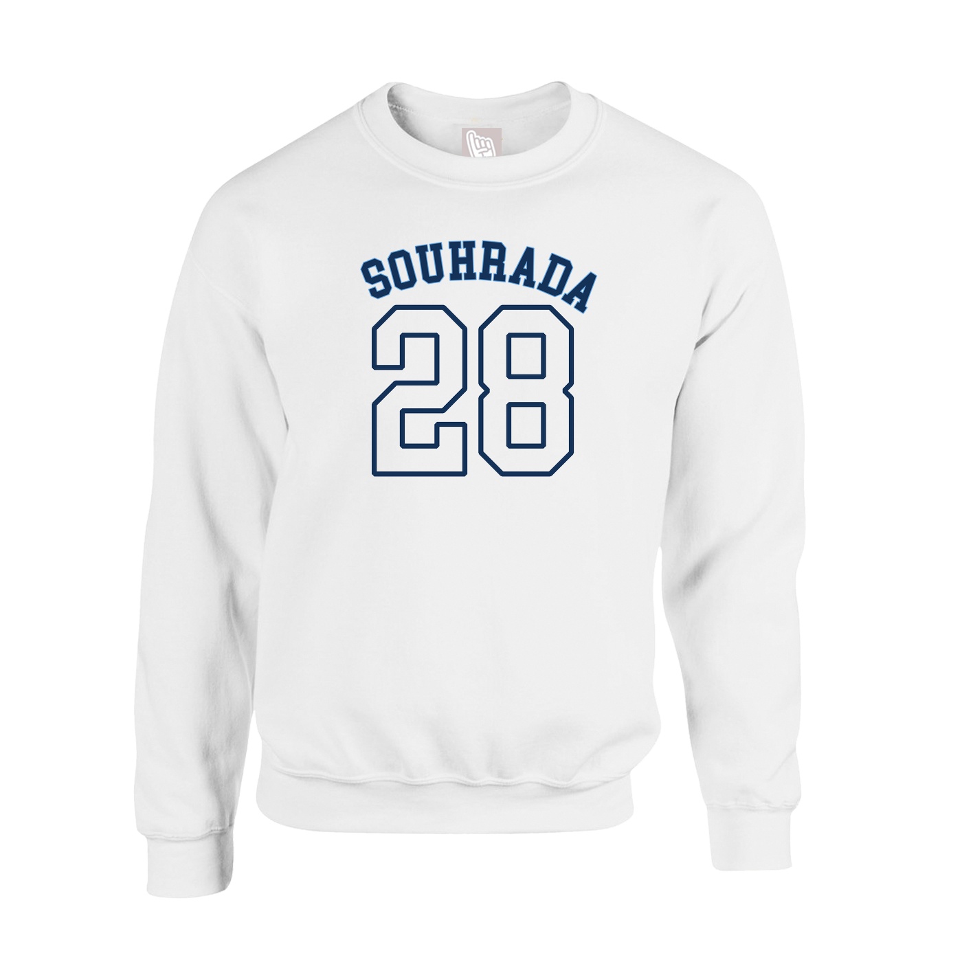 Fleece Crew — Shirsey Arch in White