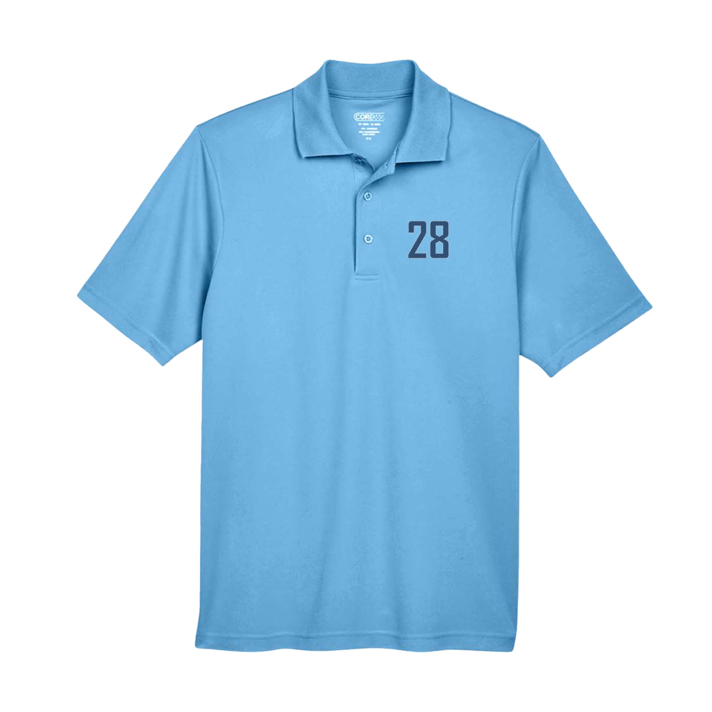 Performance Polo — Front Shirsy in Powder Blue