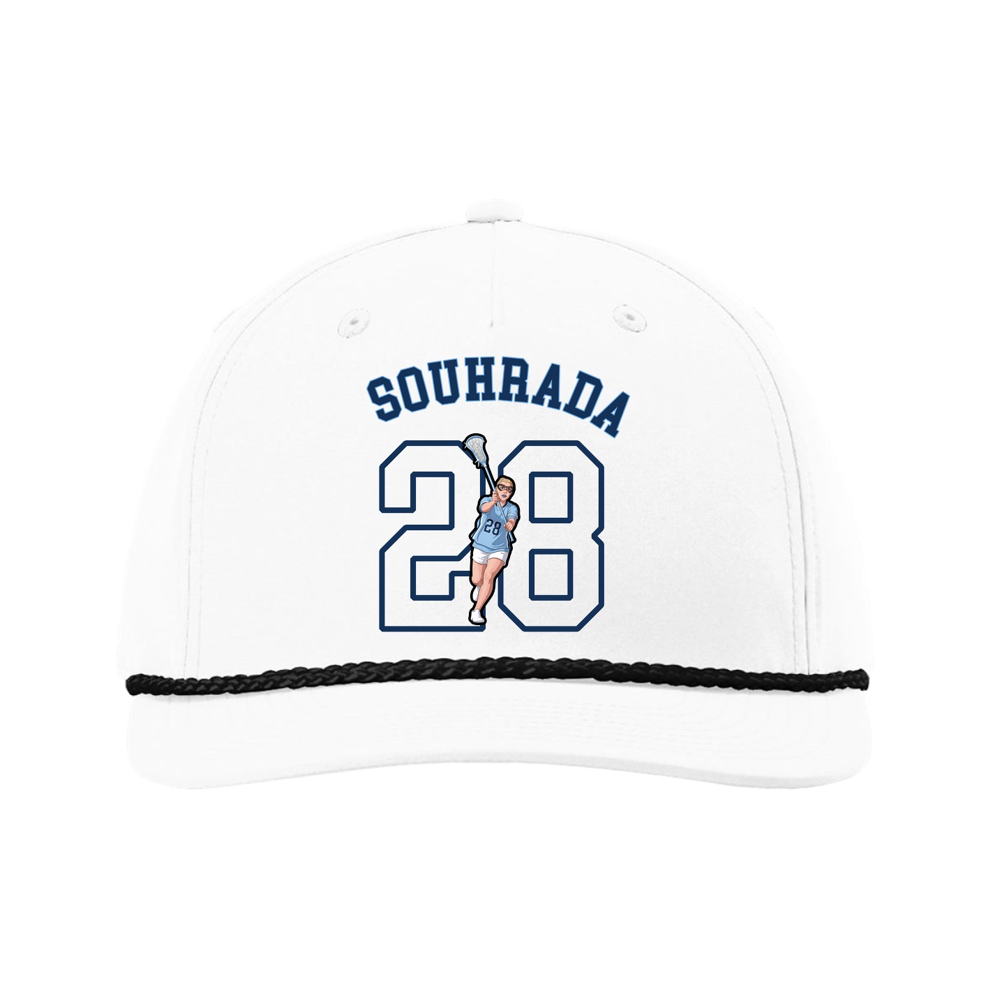 Five-Panel Classic Rope Cap — Shirsey Arch in White