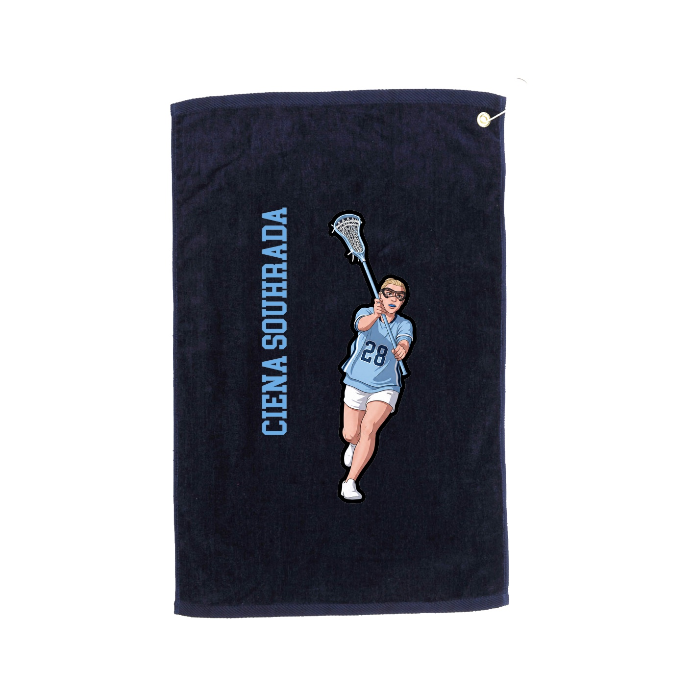 Golf Towel — Name Vertical in Navy