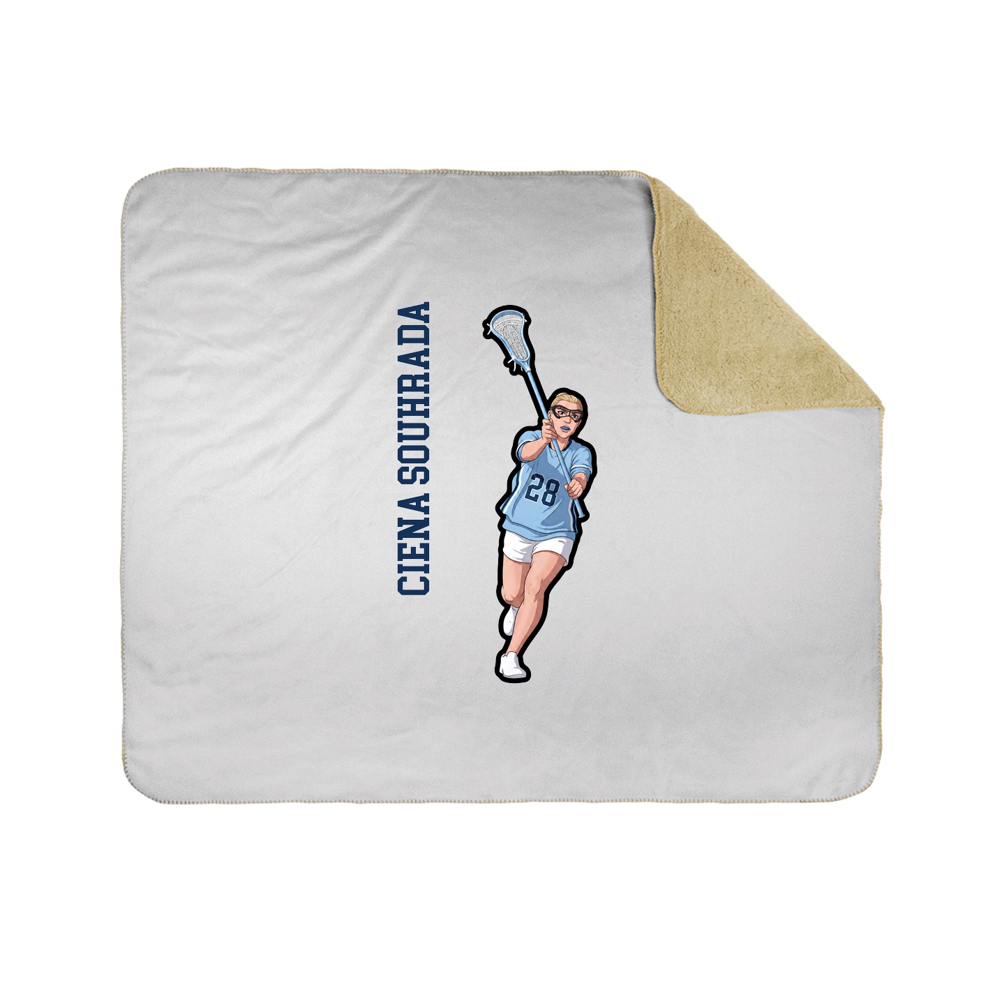 Throw Blanket — Name Vertical in White