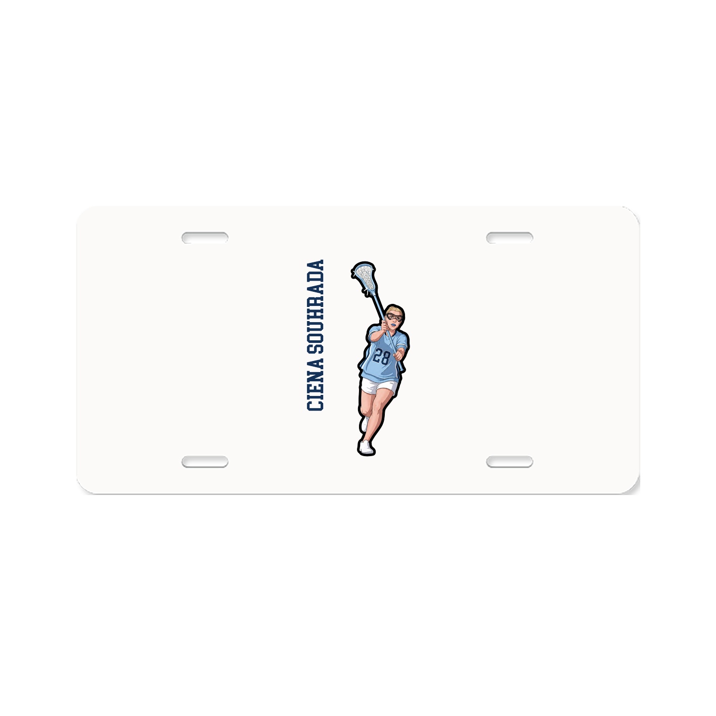 License Plate — Name Vertical in Classic