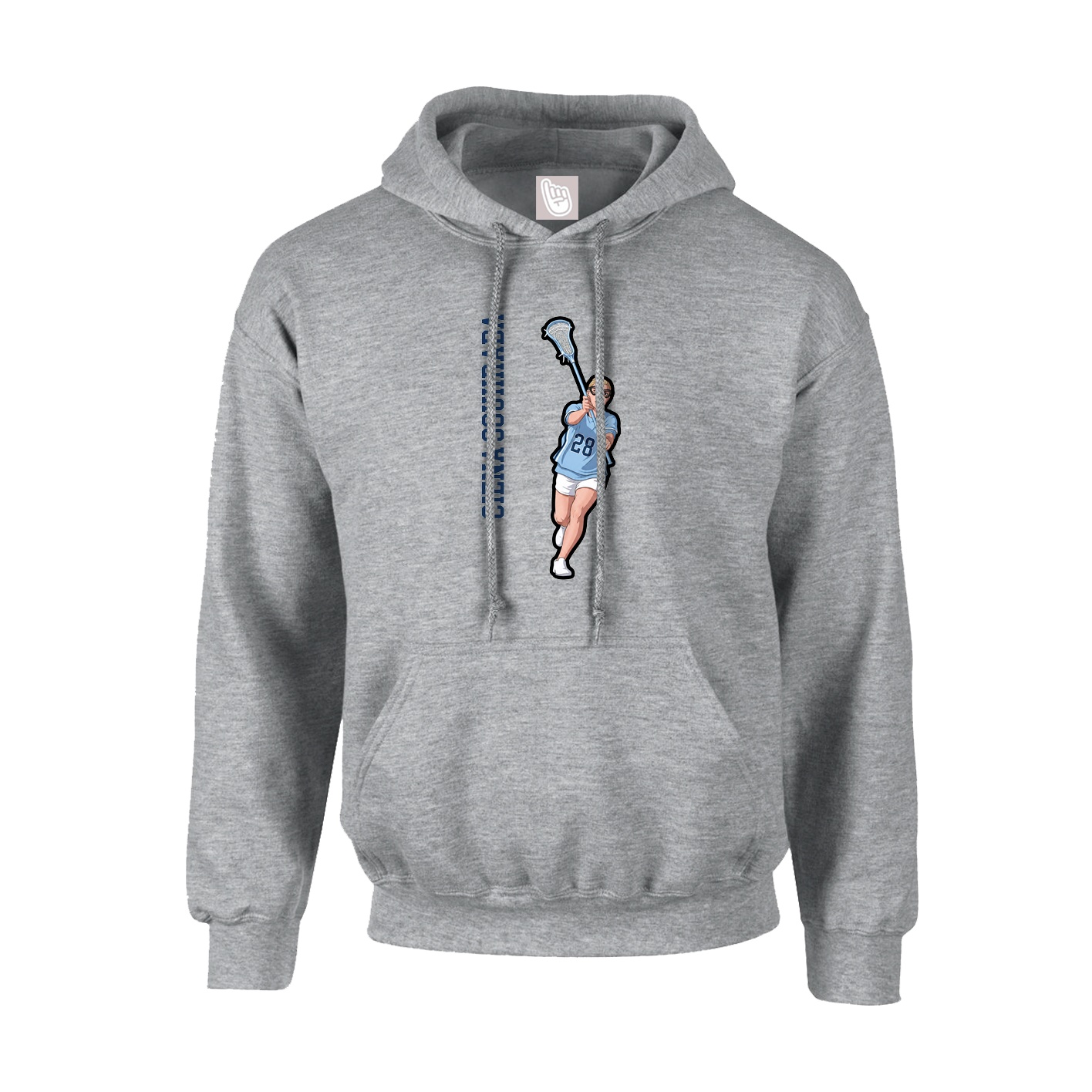 Youth Hoodie — Name Vertical in Grey