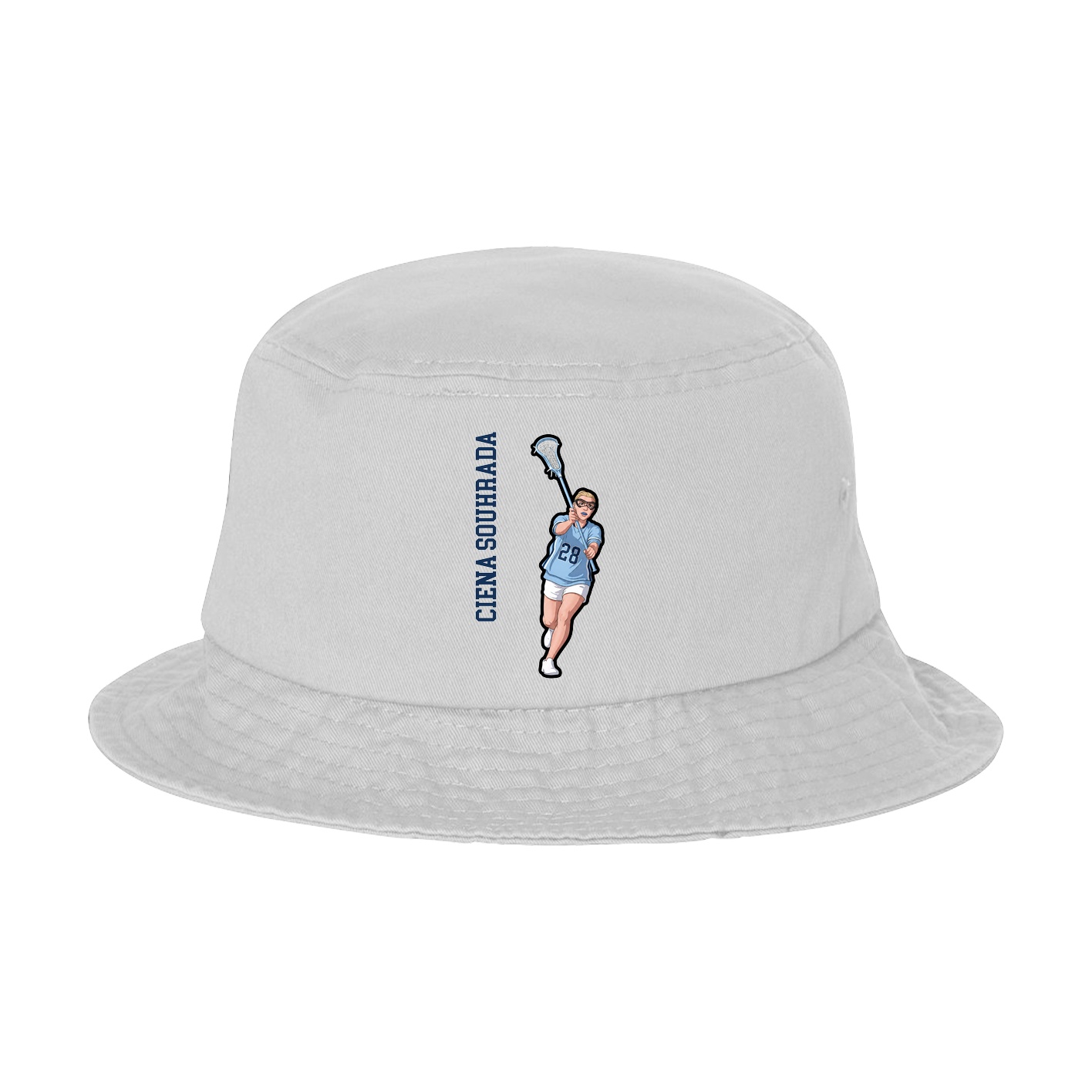 Bucket Cap — Name Vertical in White
