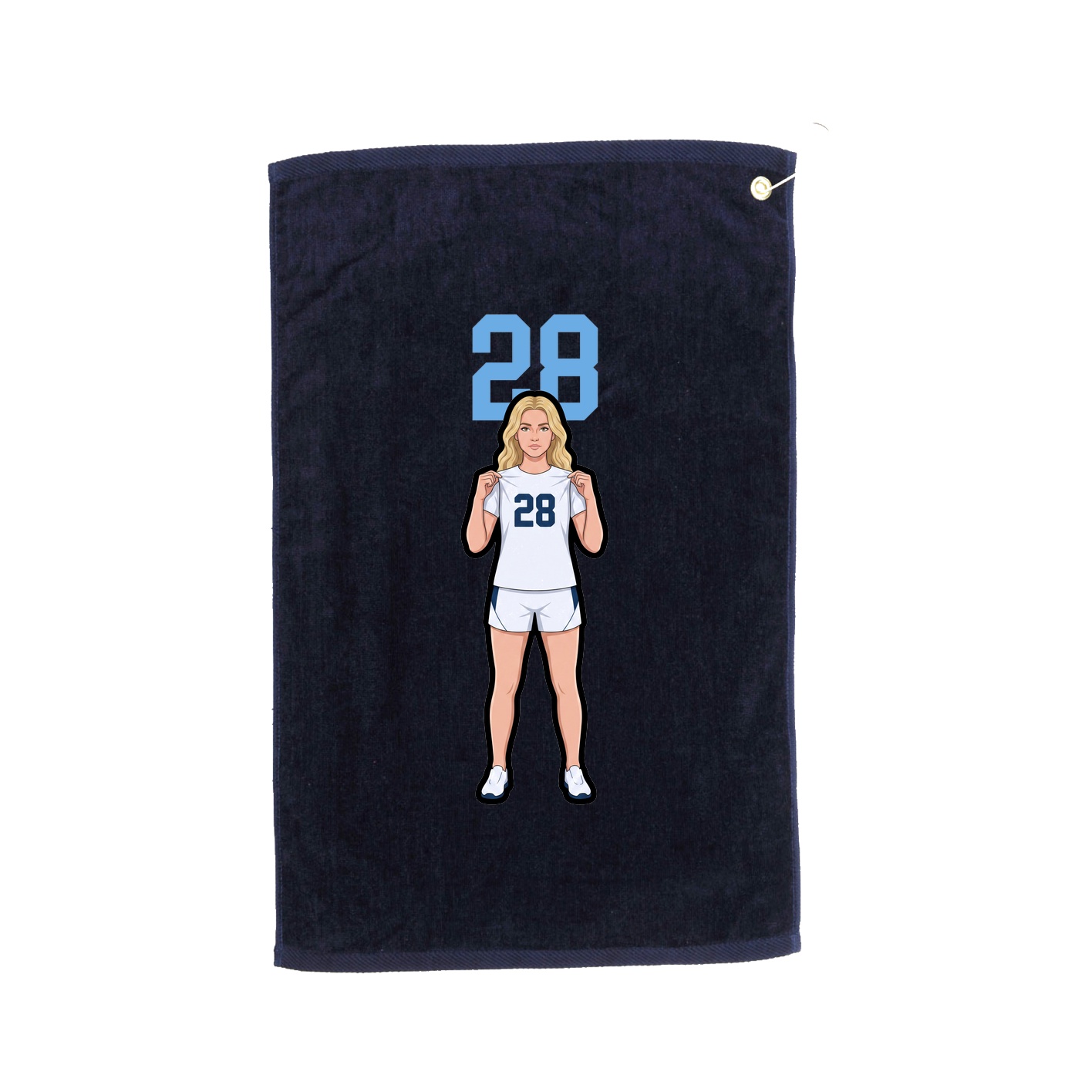 Golf Towel — Number Top in Navy