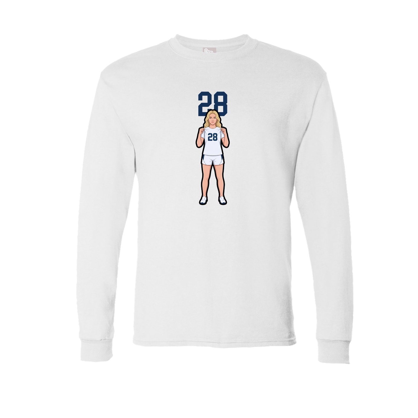 Long Sleeve Tee — Number Top in White
