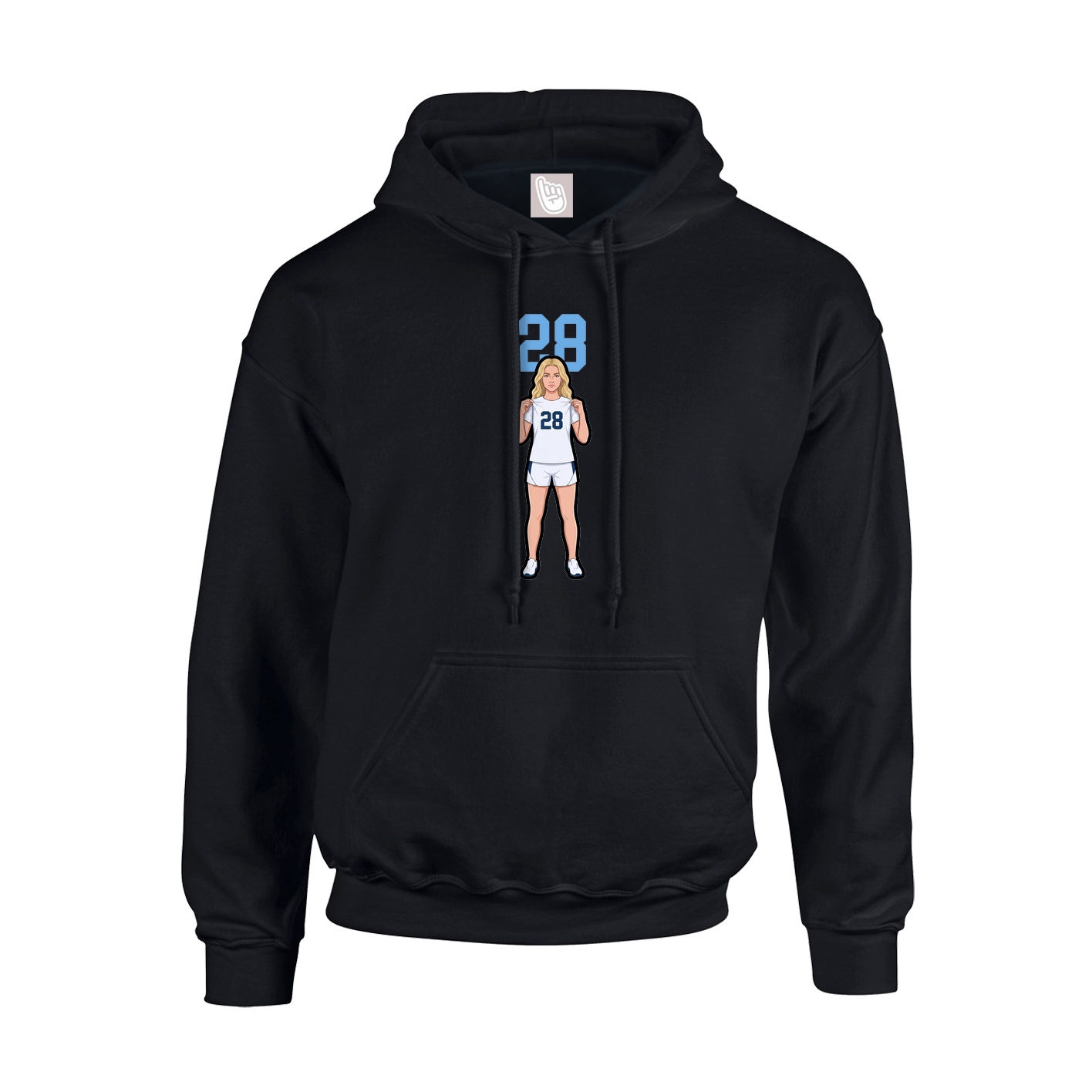 Youth Hoodie — Number Top in Black