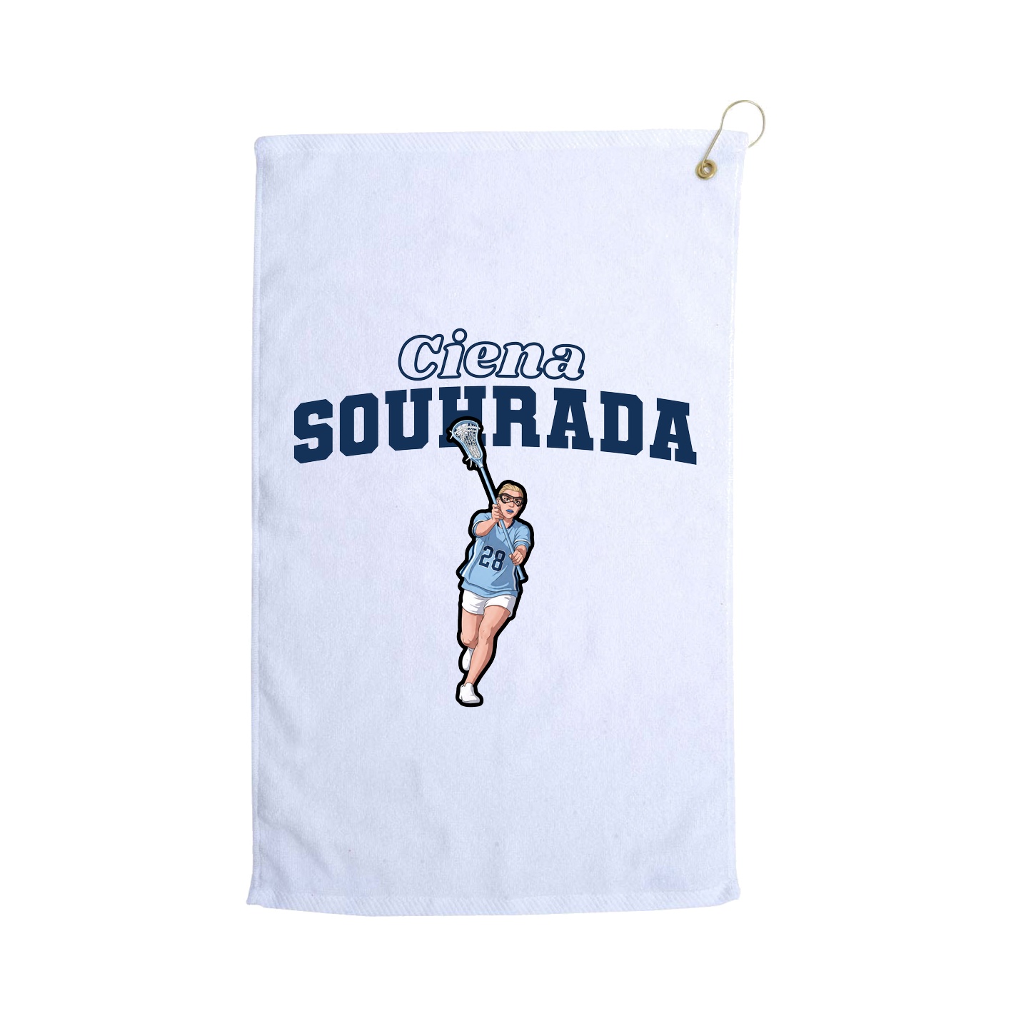 Golf Towel — Name Arch in White