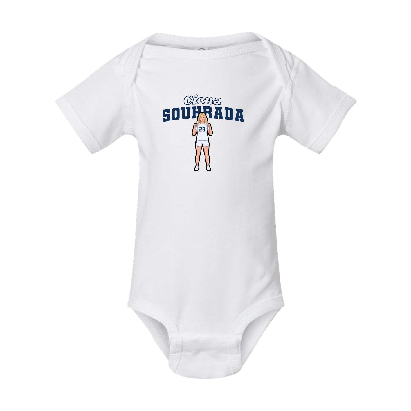 Baby Onesie — Name Arch in White