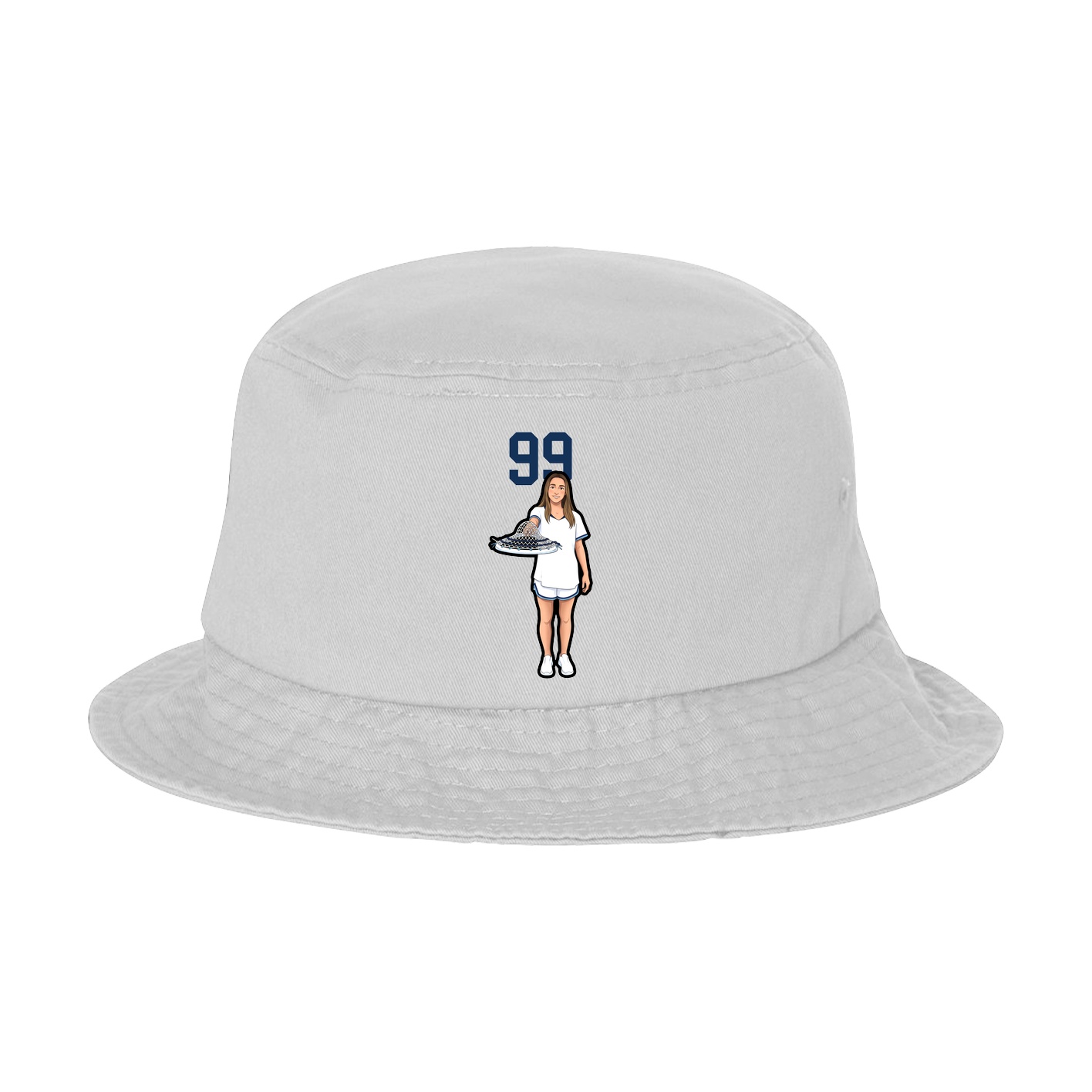 Bucket Cap — Number Top in White