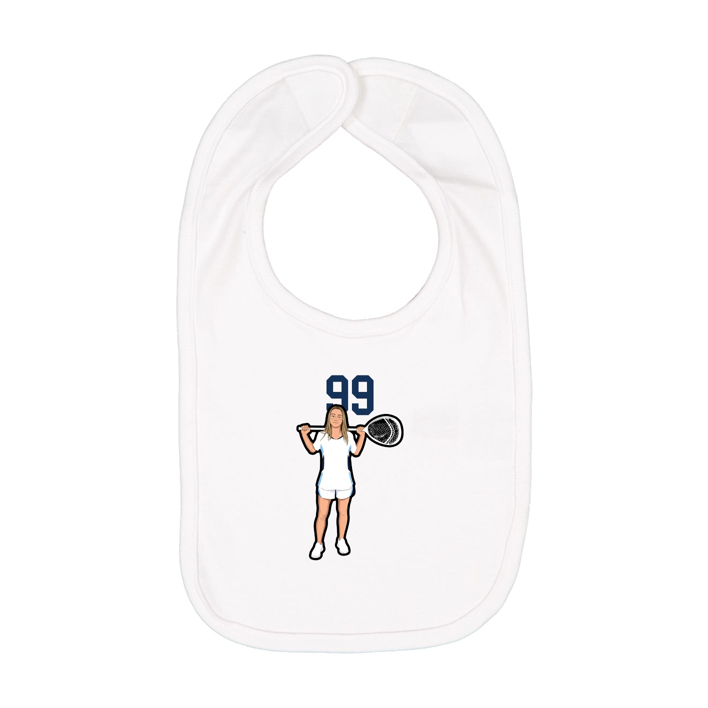 Infant Bib — Number Top in White