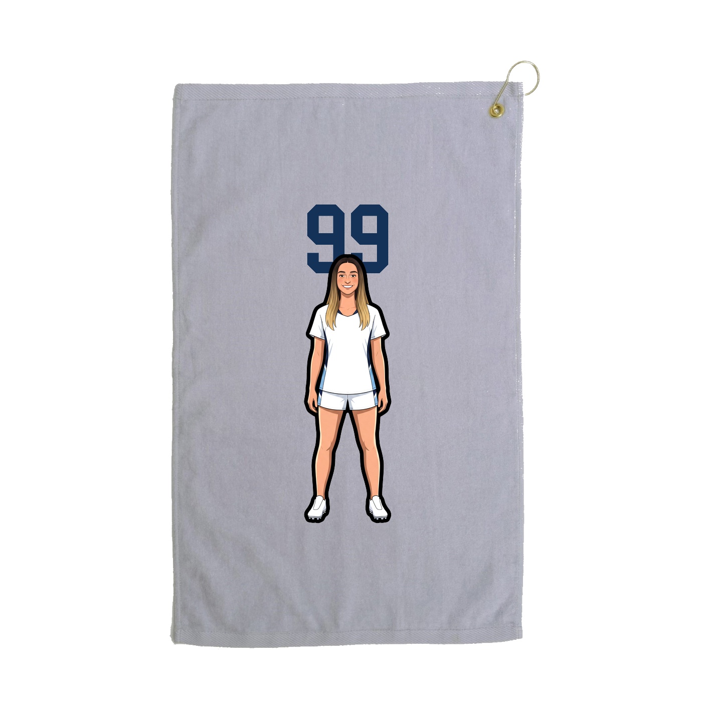 Golf Towel — Number Top in Grey