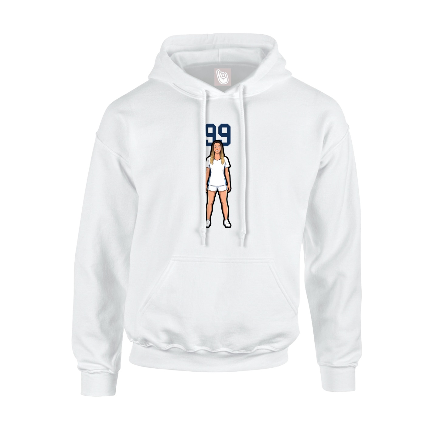Youth Hoodie — Number Top in White
