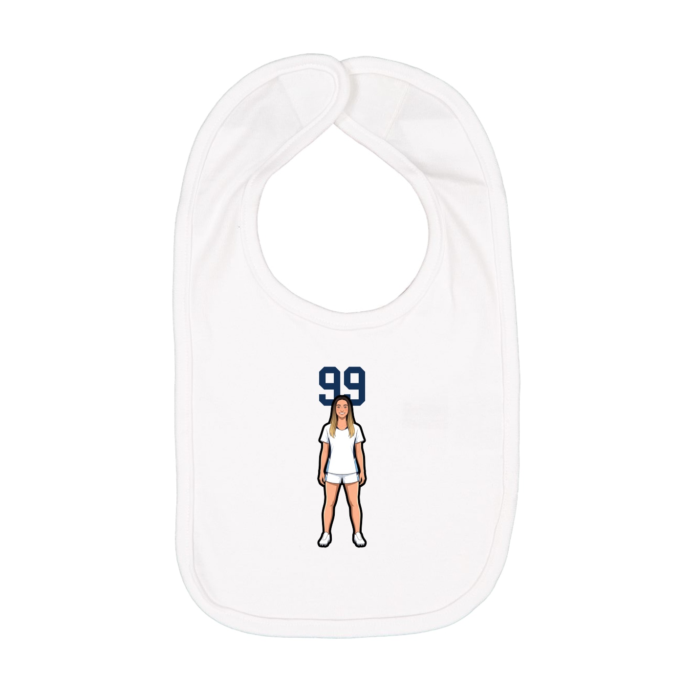 Infant Bib — Number Top in White