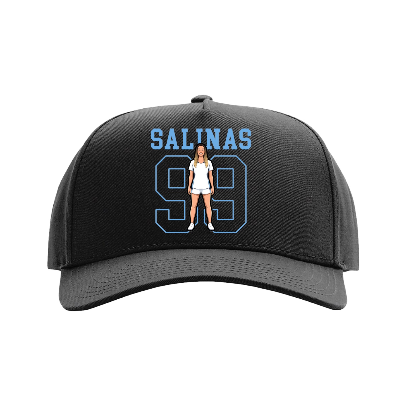Full Fabric Five-Panel Champ Cap — Shirsey in Black