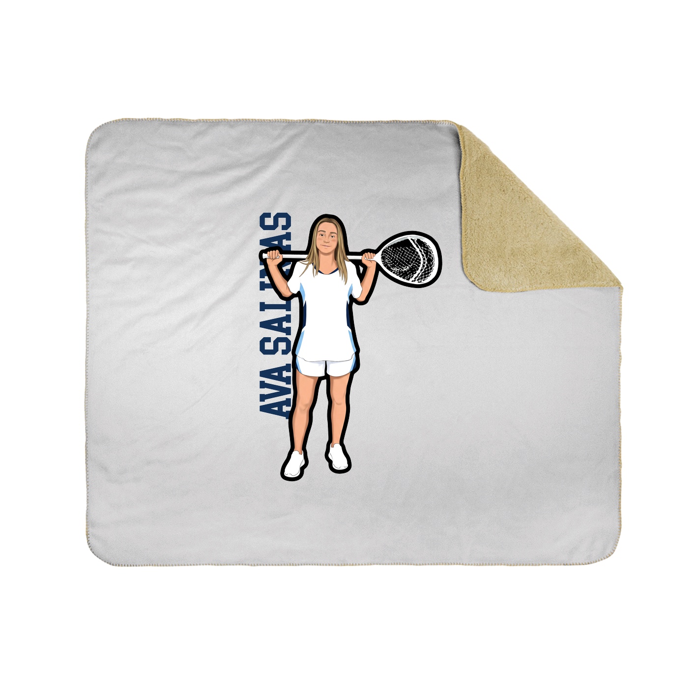 Throw Blanket — Name Vertical in White