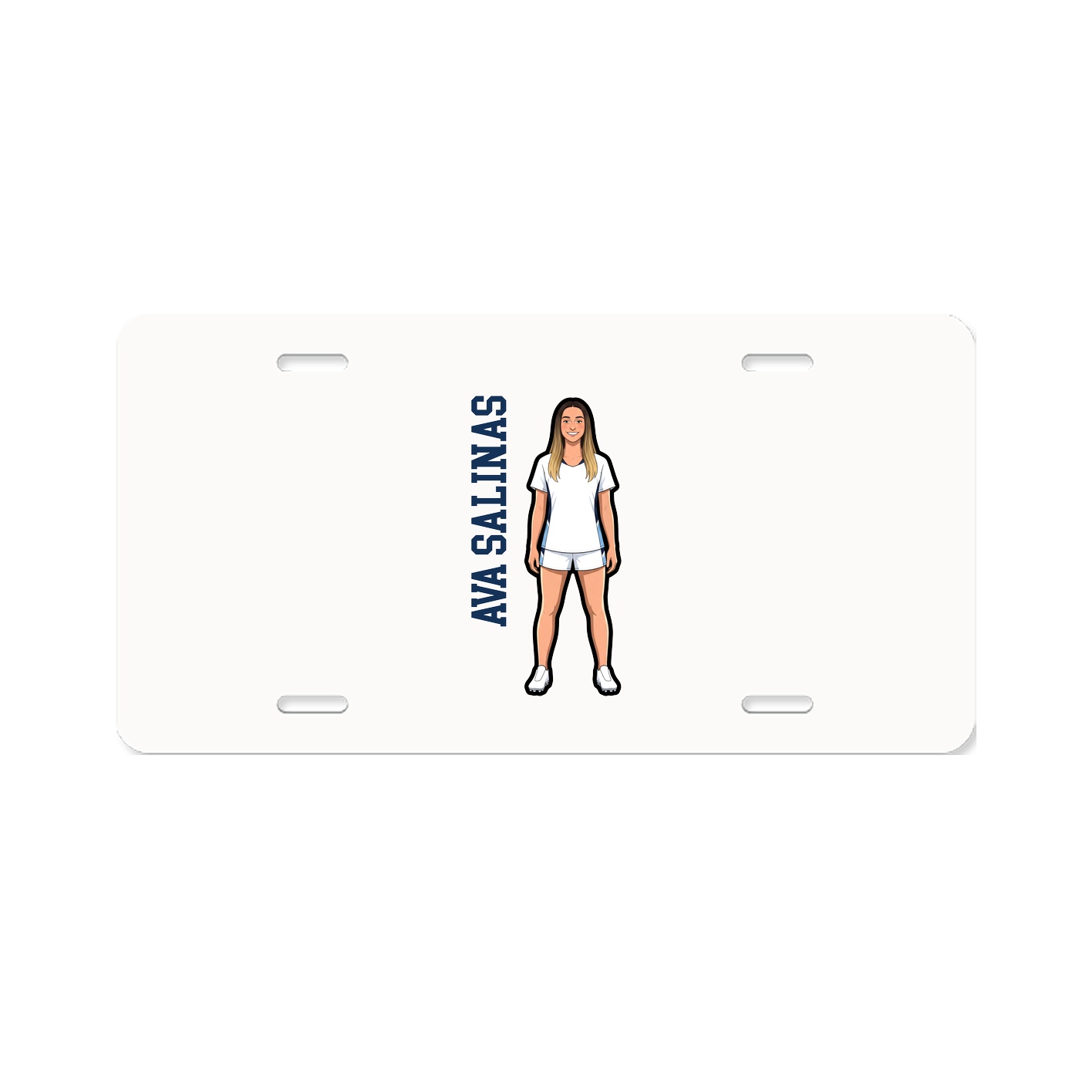License Plate — Name Vertical in Classic
