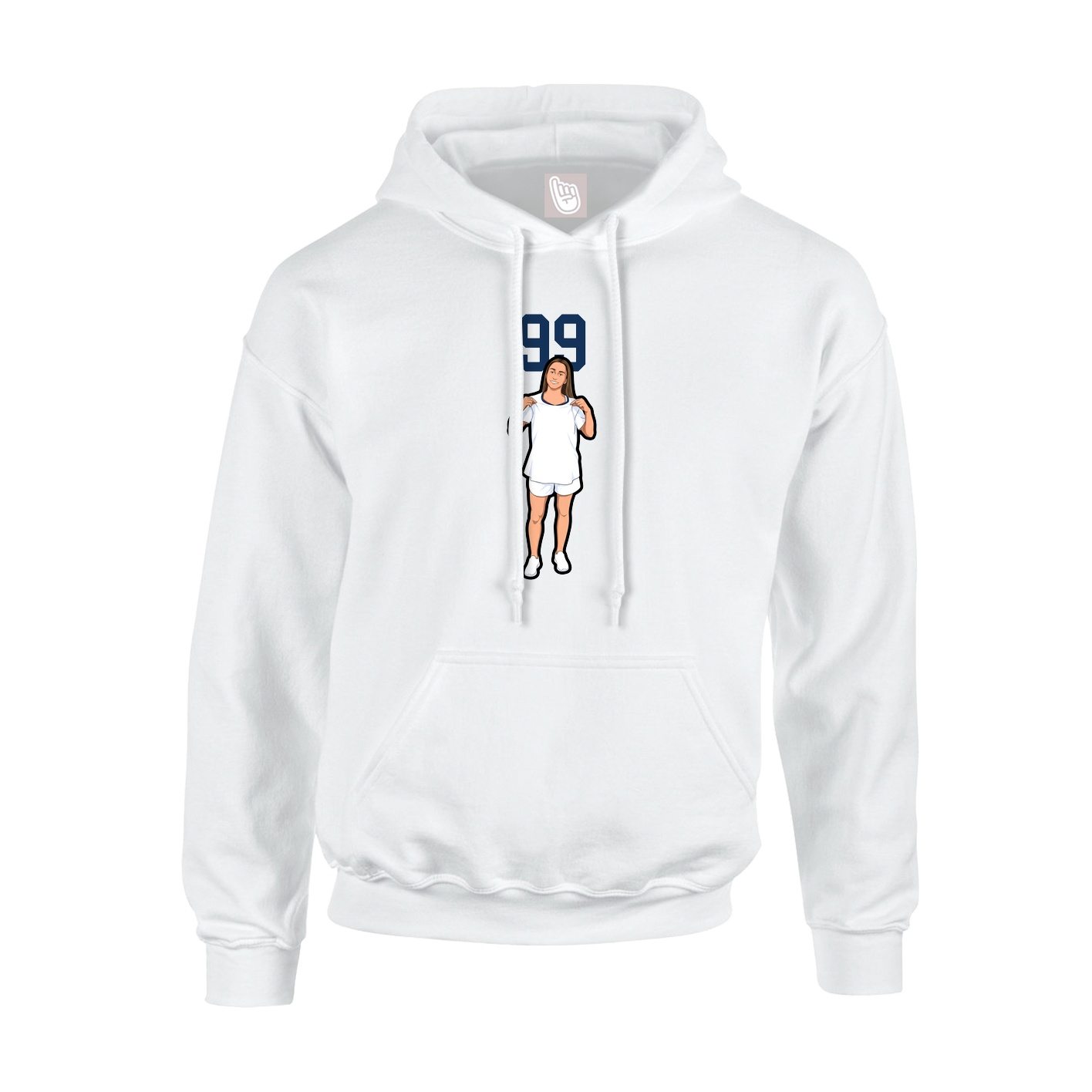 Hoodie — Number Top in White