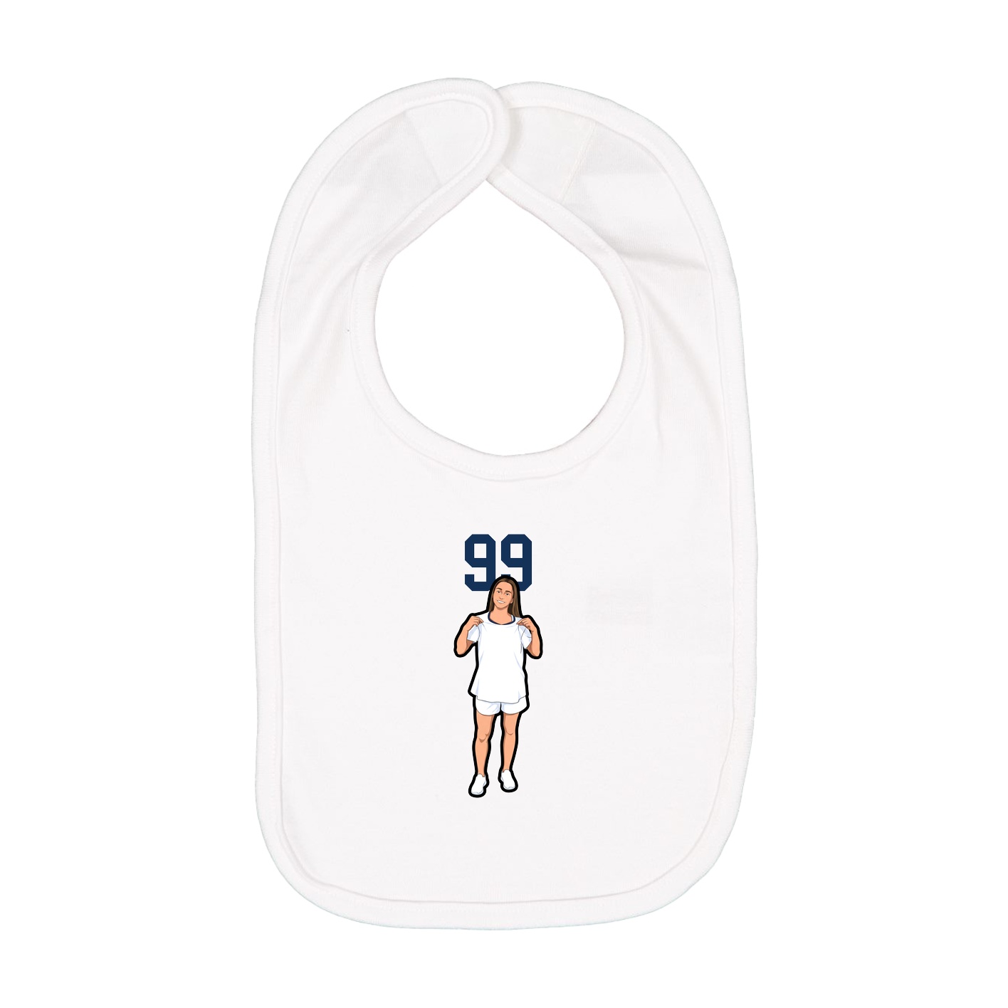 Infant Bib — Number Top in White