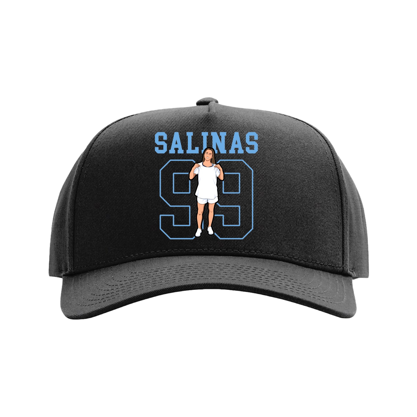 Full Fabric Five-Panel Champ Cap — Shirsey in Black