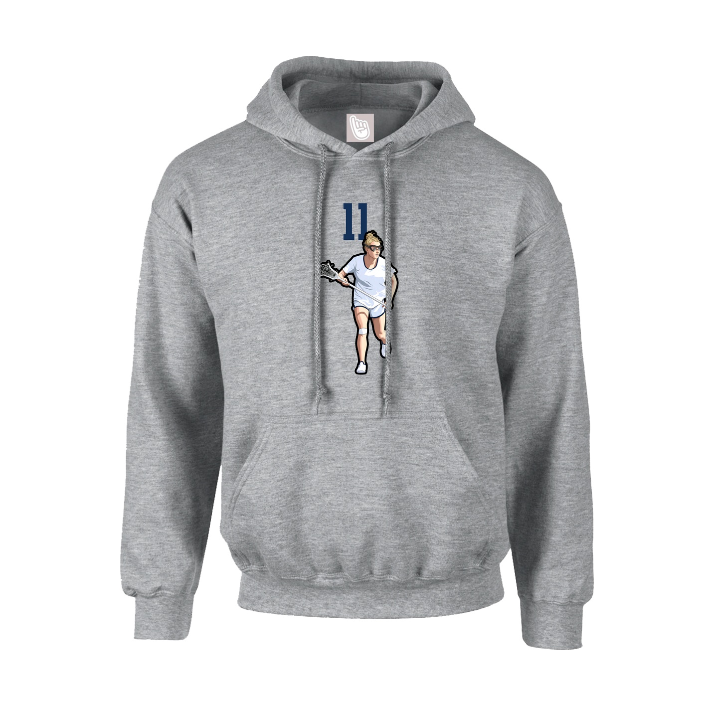 Youth Hoodie — Number Top in Grey