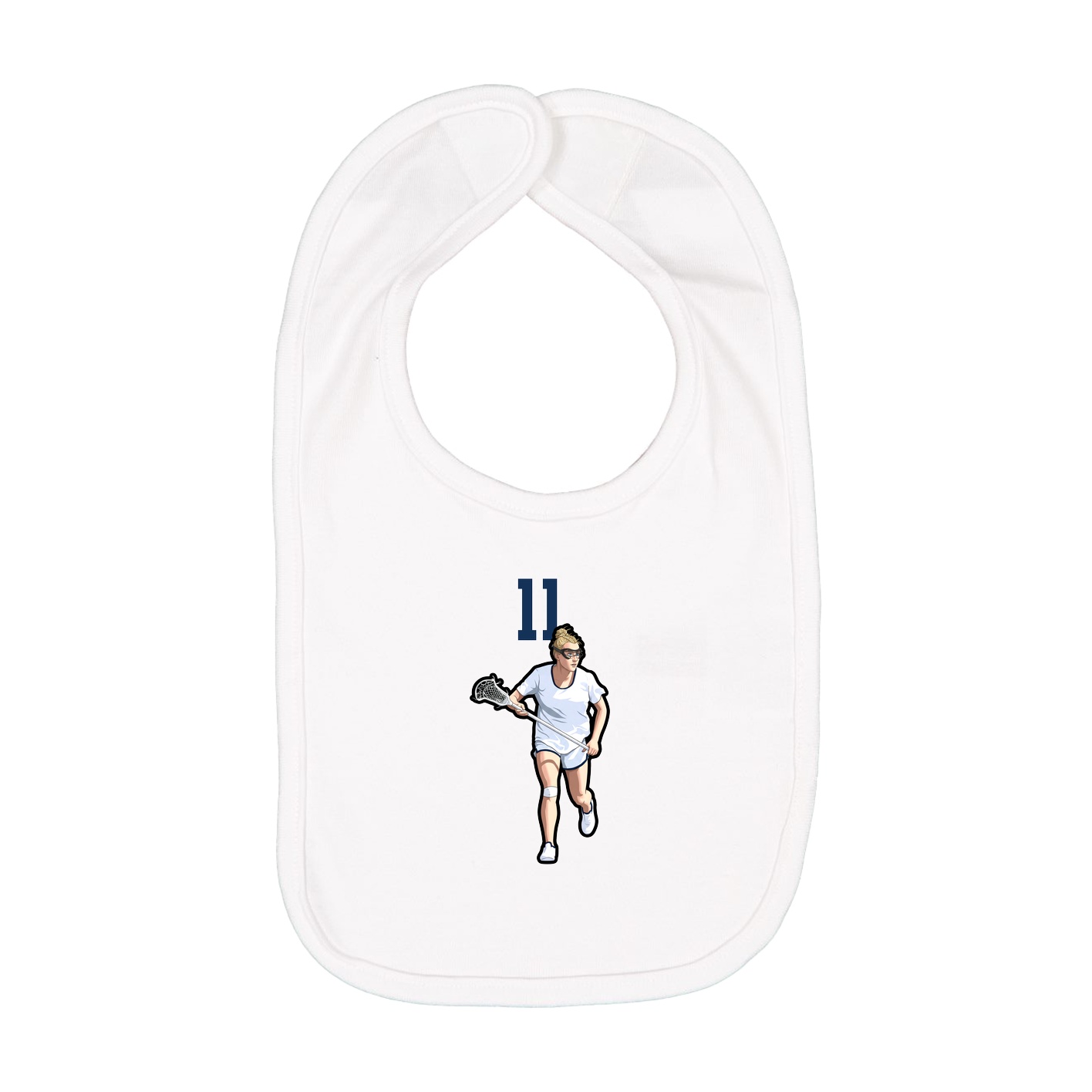 Infant Bib — Number Top in White