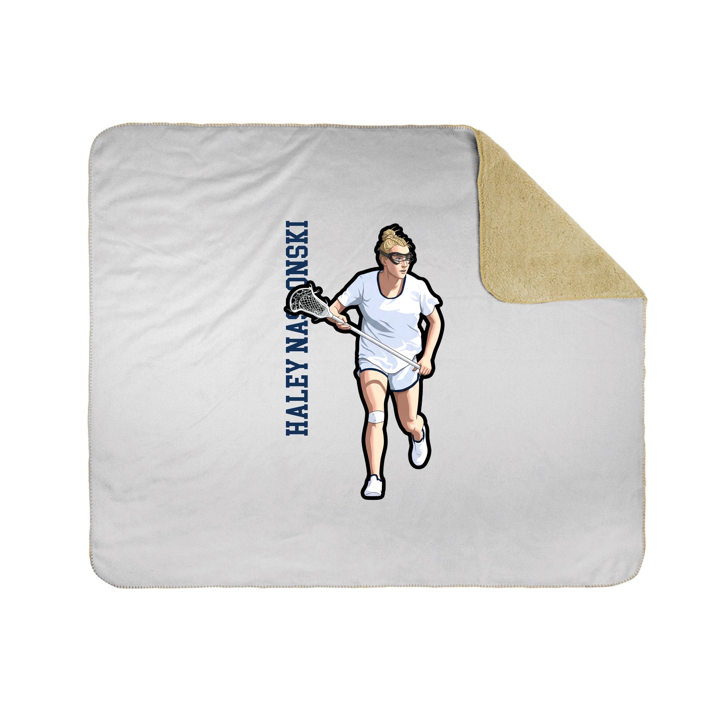 Throw Blanket — Name Vertical in White