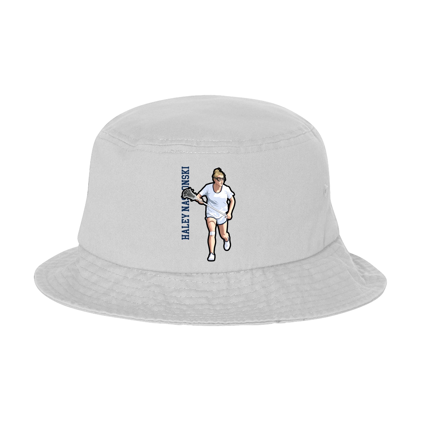 Bucket Cap — Name Vertical in White